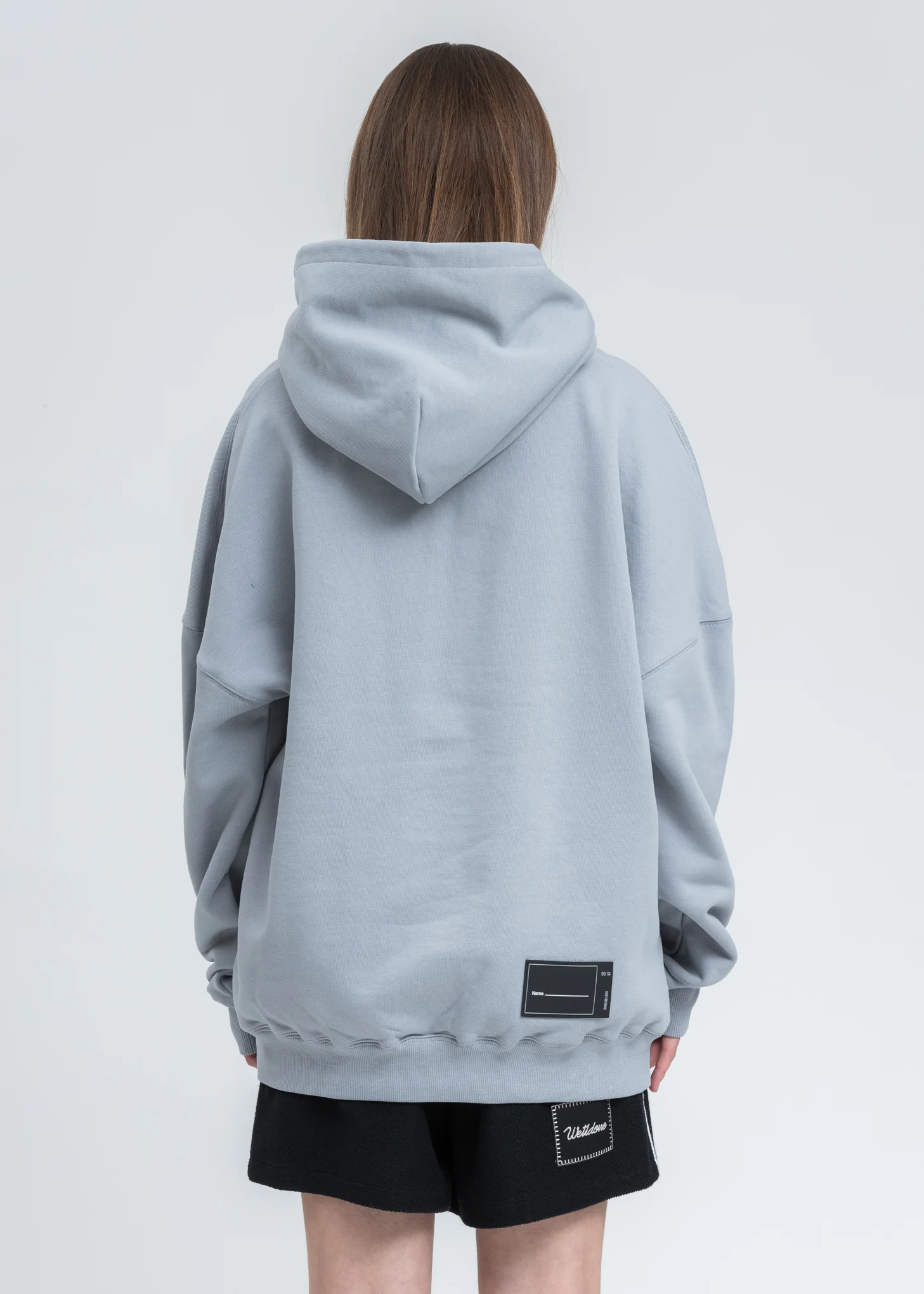 Grey WD Logo Embroidered Hoodie - Image 3