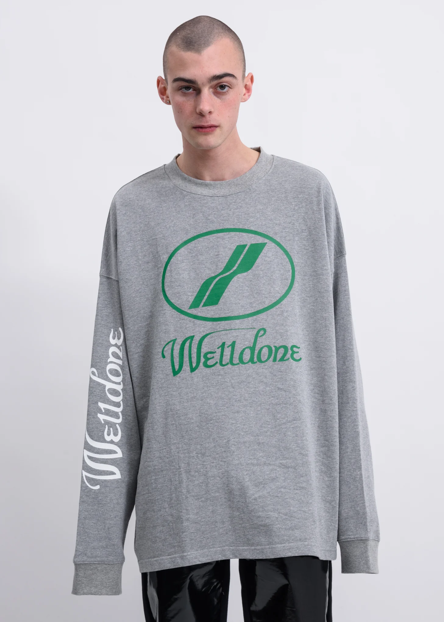 Grey WD Print Logo Long Sleeves