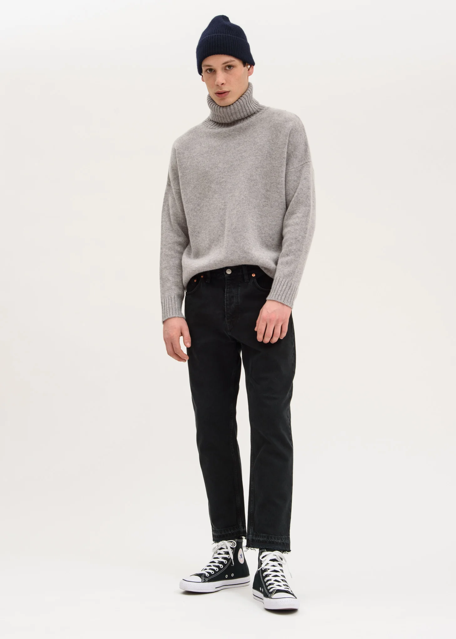 Grey Windy Knit Turtleneck - Image 2