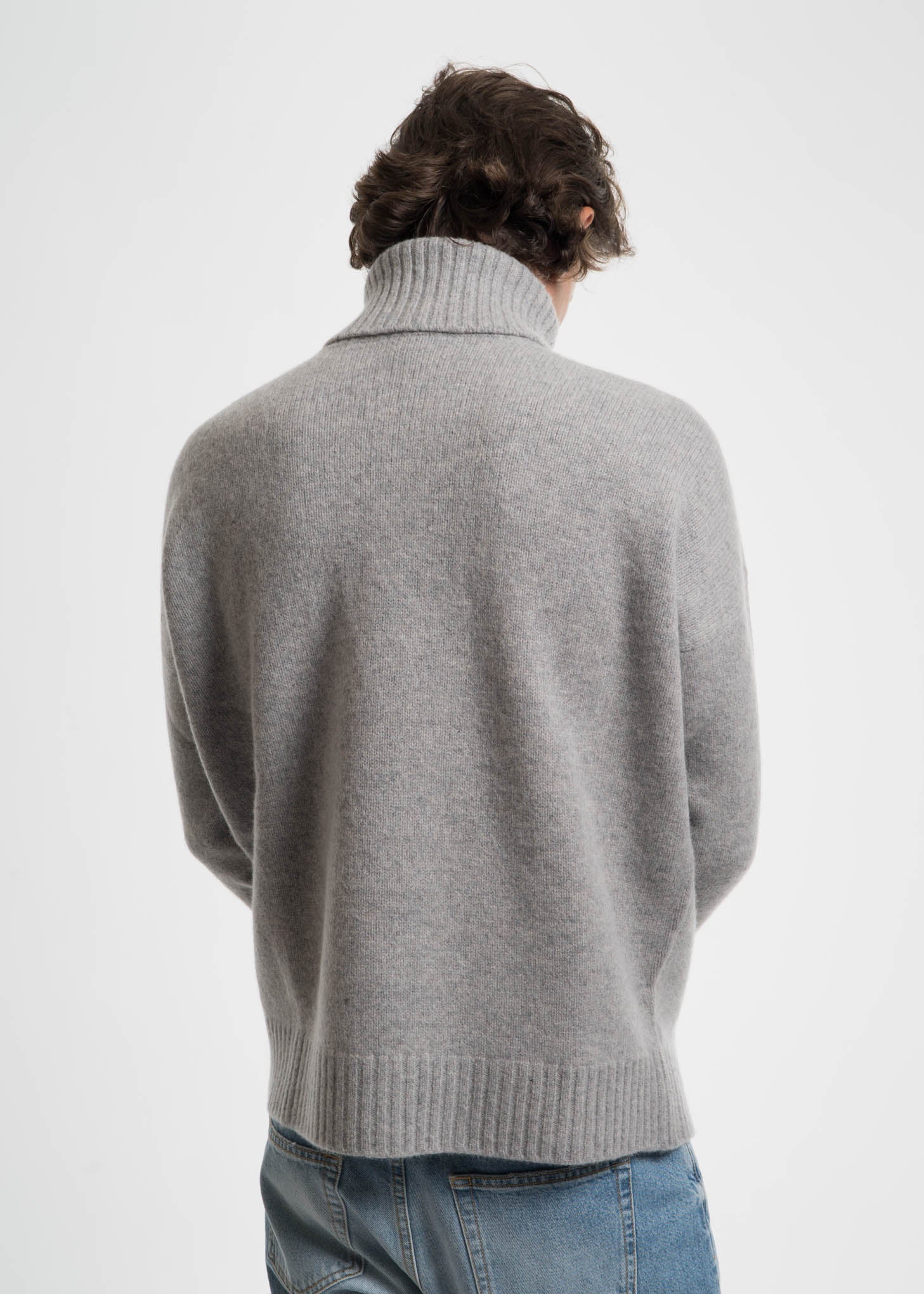 Grey Windy Turtleneck Knit Sweater - Image 5