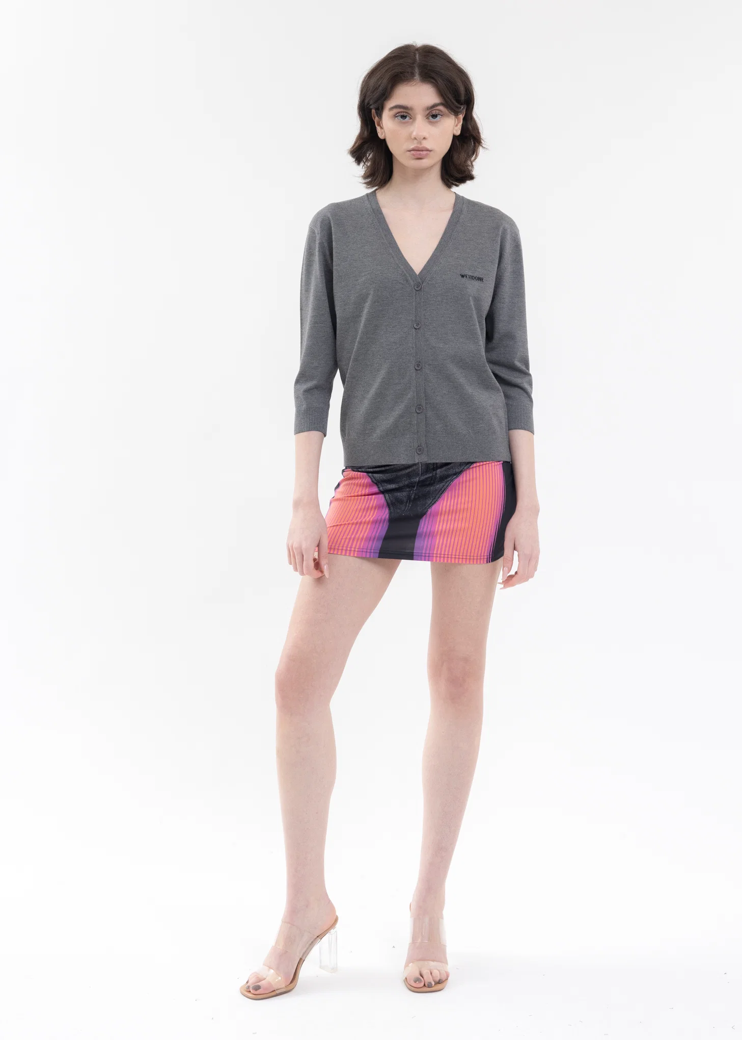GREY WOMENS 3/4-SLEEVED CARDIGAN - Image 5