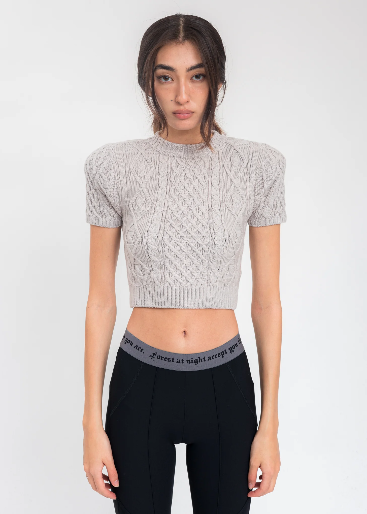 Grey Wool Cropped Sweater