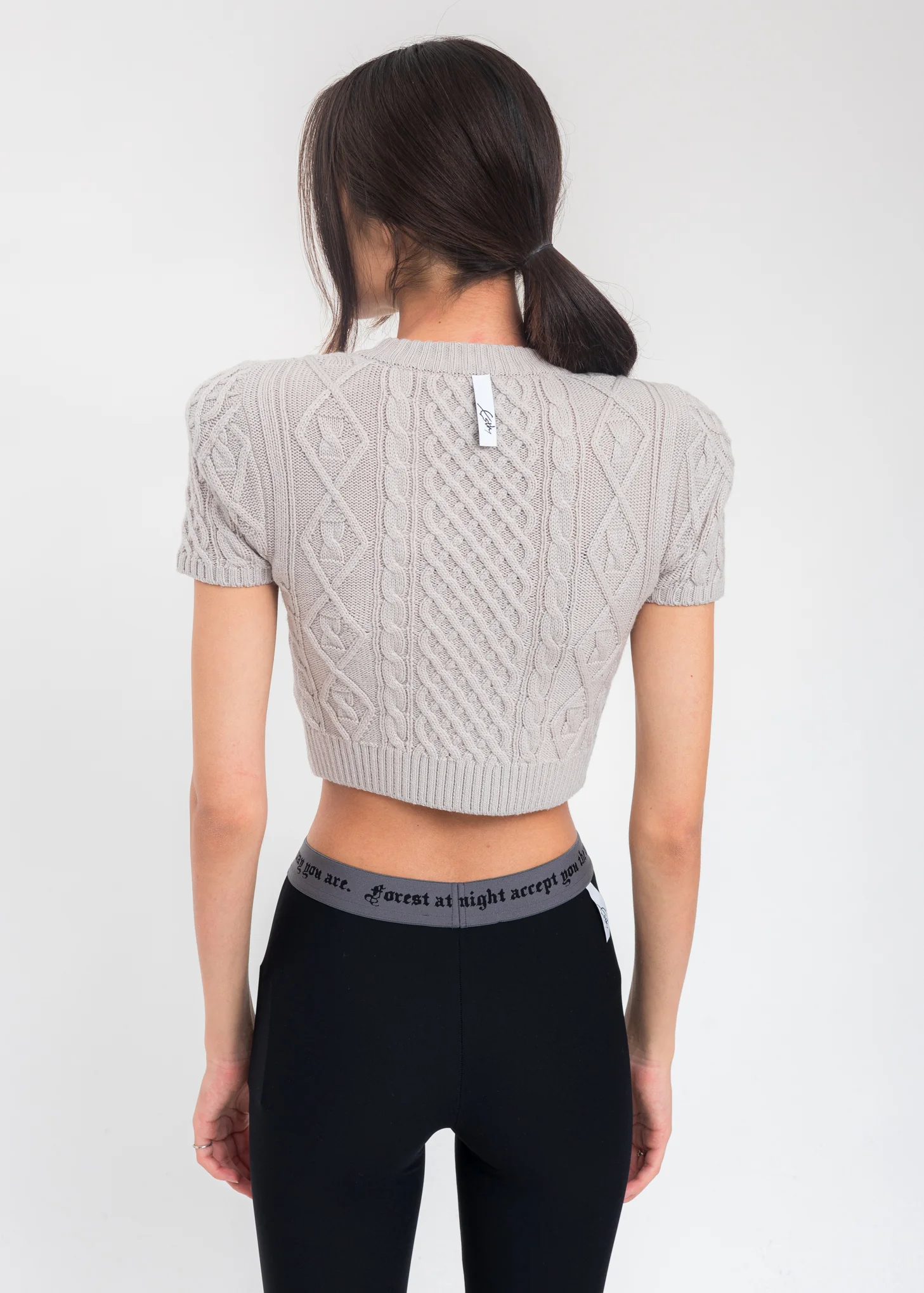 Grey Wool Cropped Sweater - Image 3