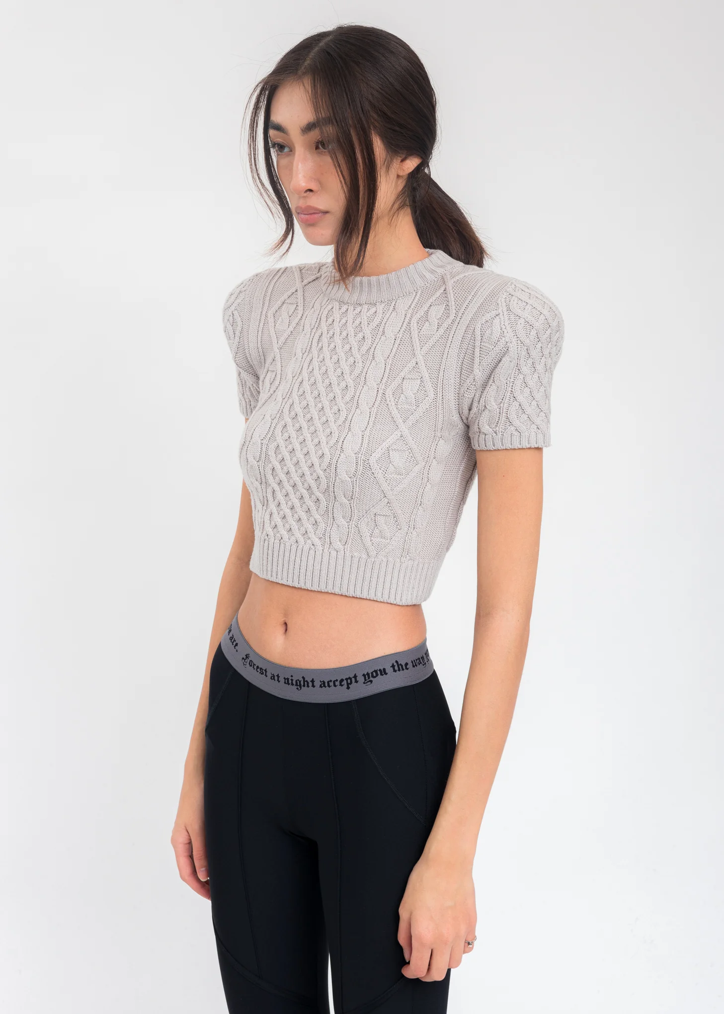 Grey Wool Cropped Sweater - Image 4