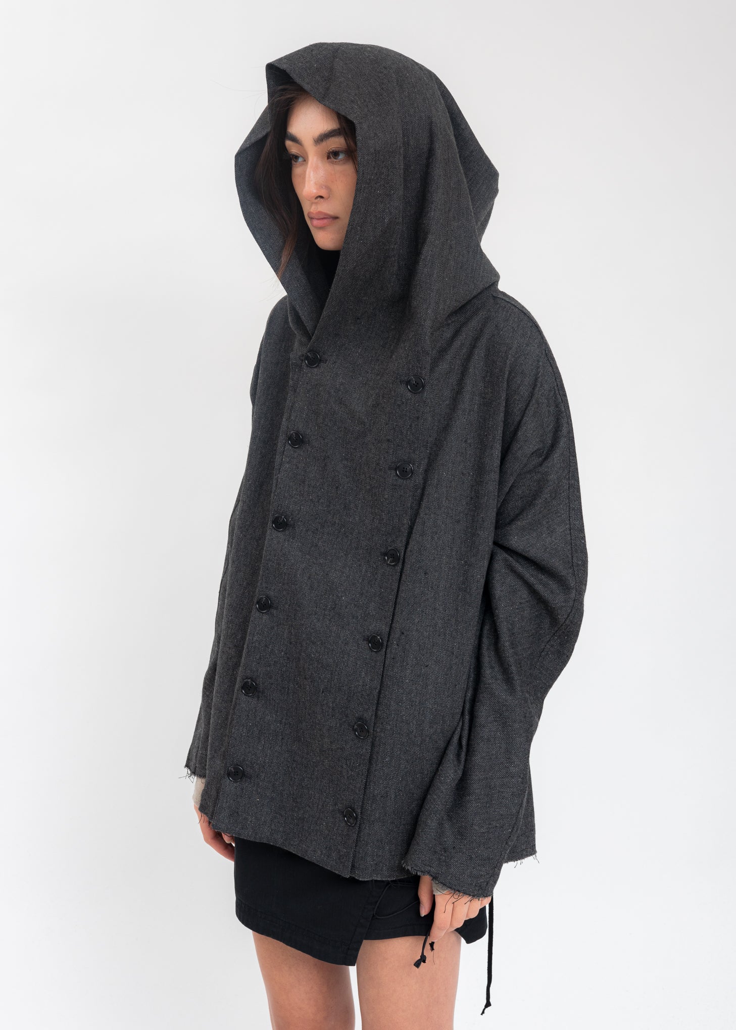 Grey Wool Muffler Jacket - Image 2