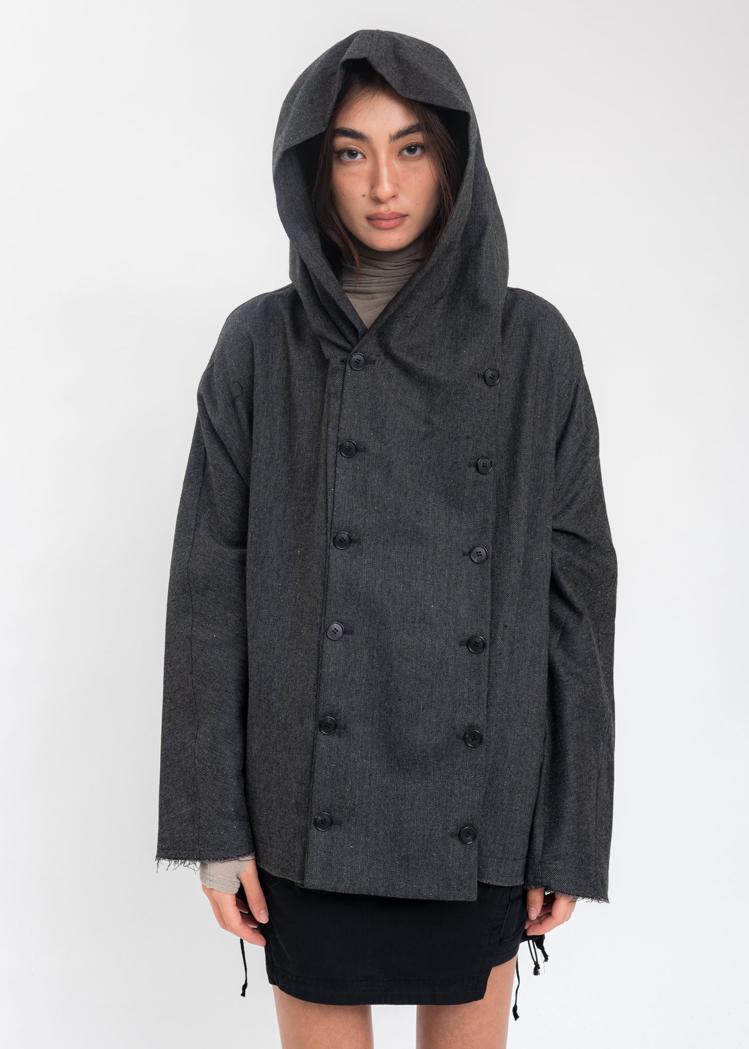 Grey Wool Muffler Jacket - Image 6
