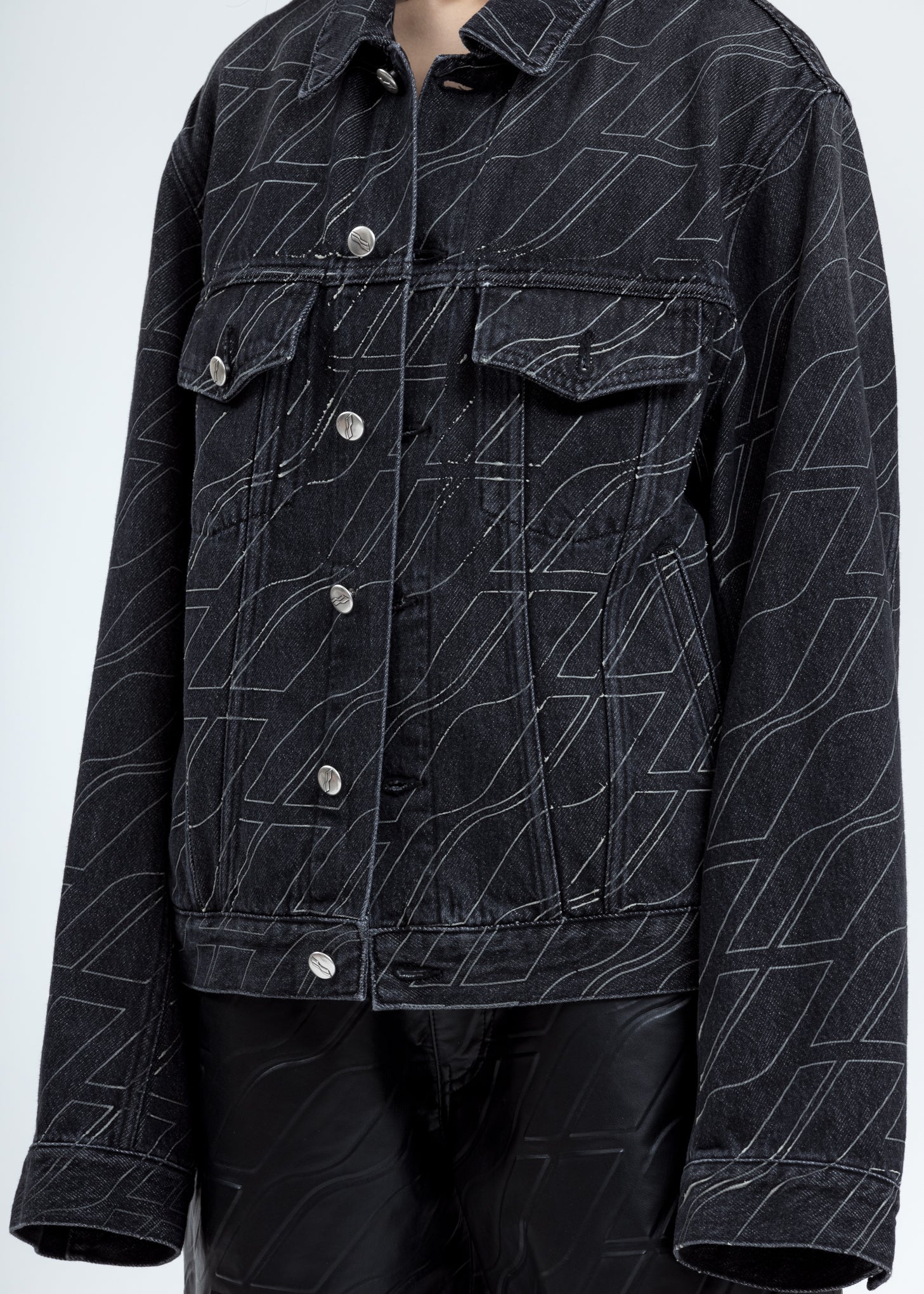 Grey Wool Oversized Sleeve Jacket (Glow In The Dark) - Image 3