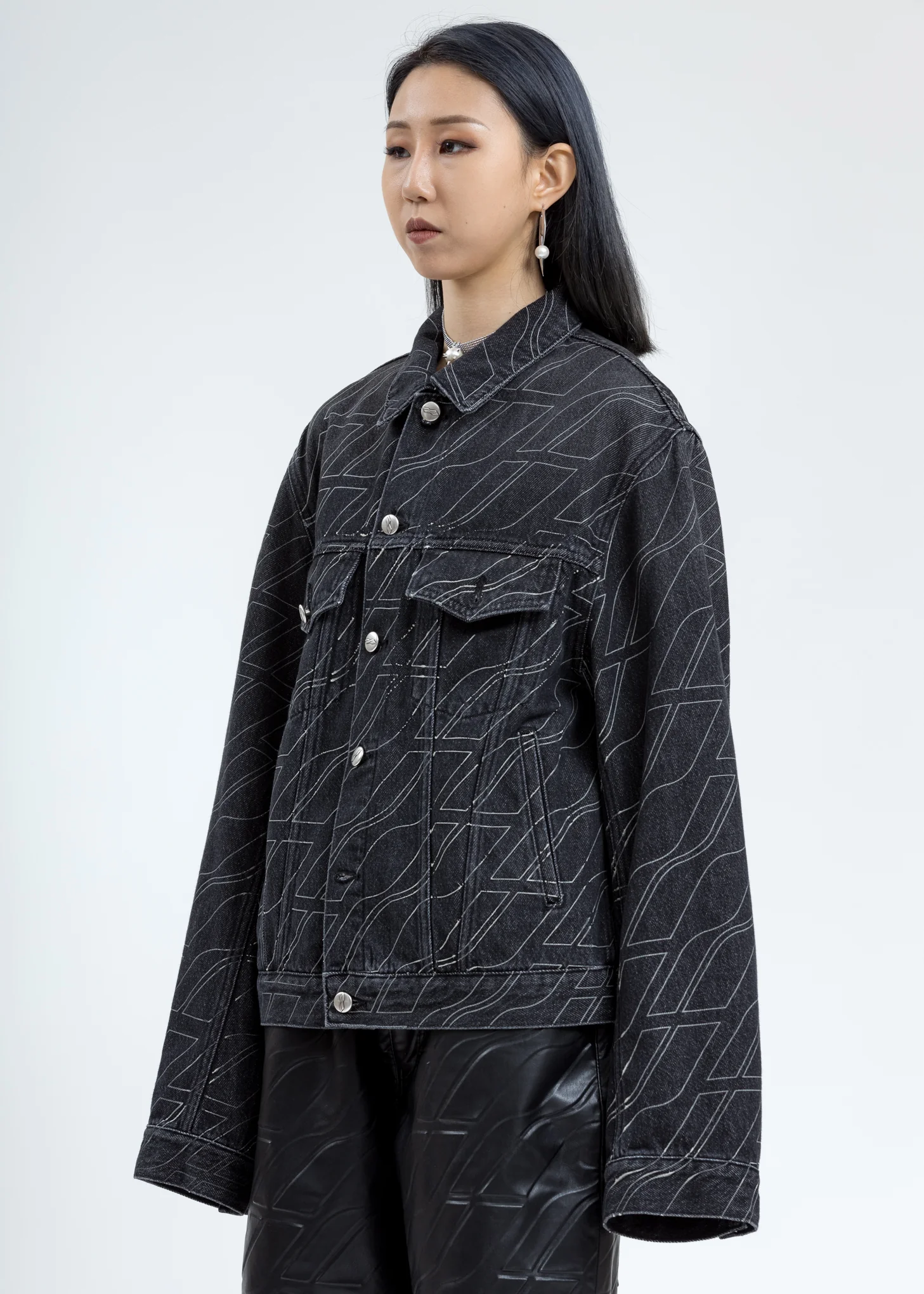 Grey Wool Oversized Sleeve Jacket (Glow In The Dark) - Image 4