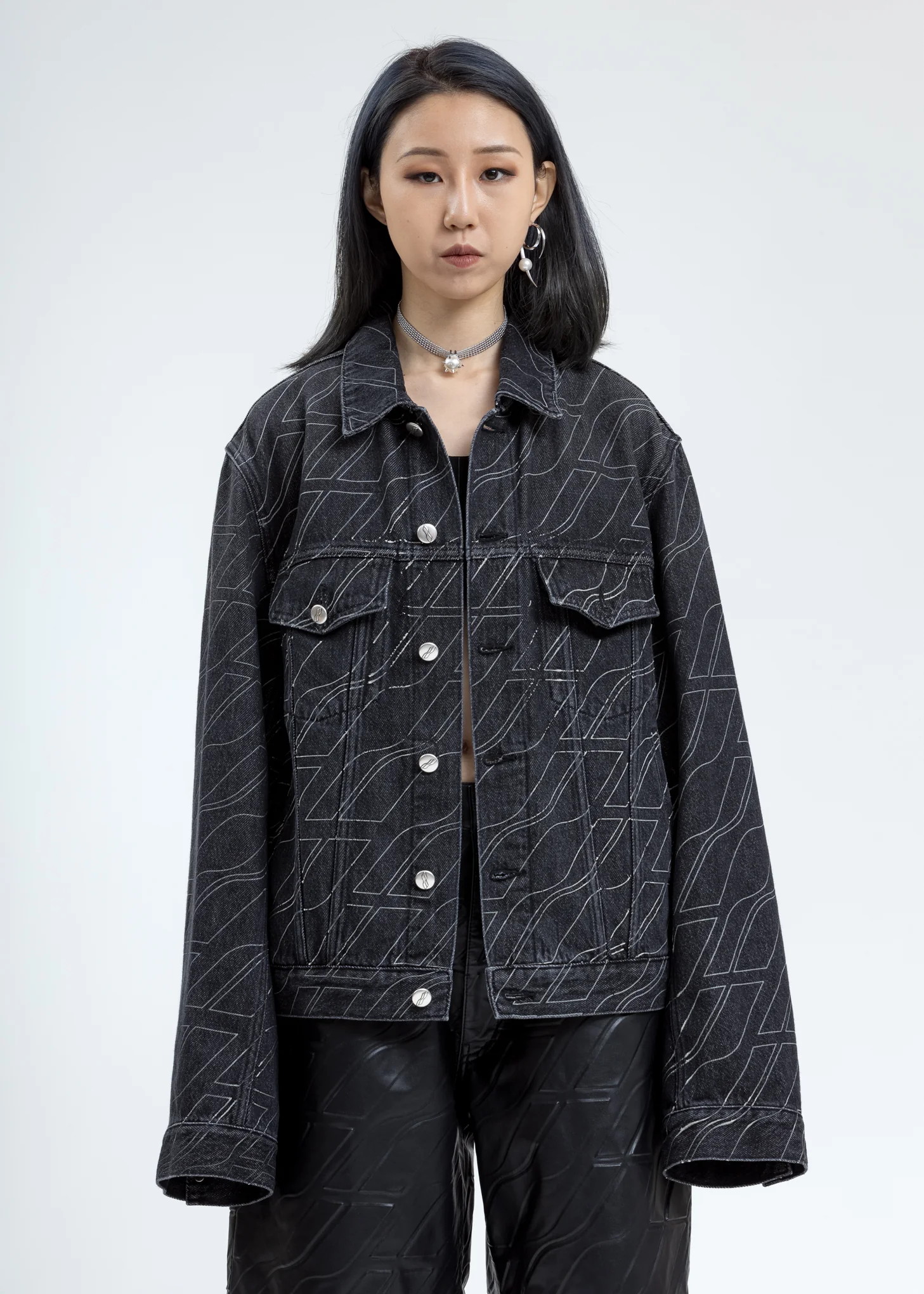 Grey Wool Oversized Sleeve Jacket (Glow In The Dark) - Image 6