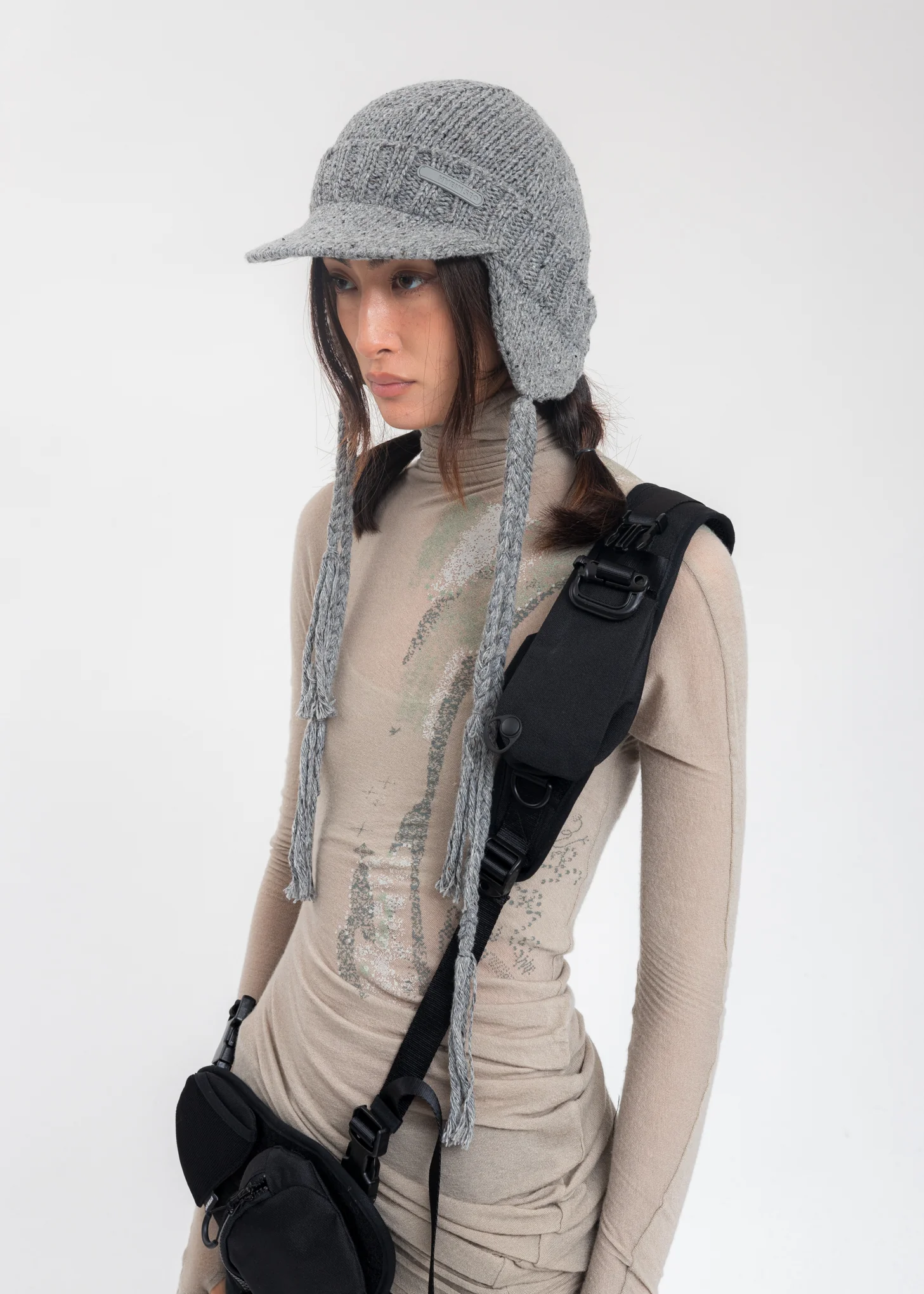 Grey Wool Tassel Cap - Image 2