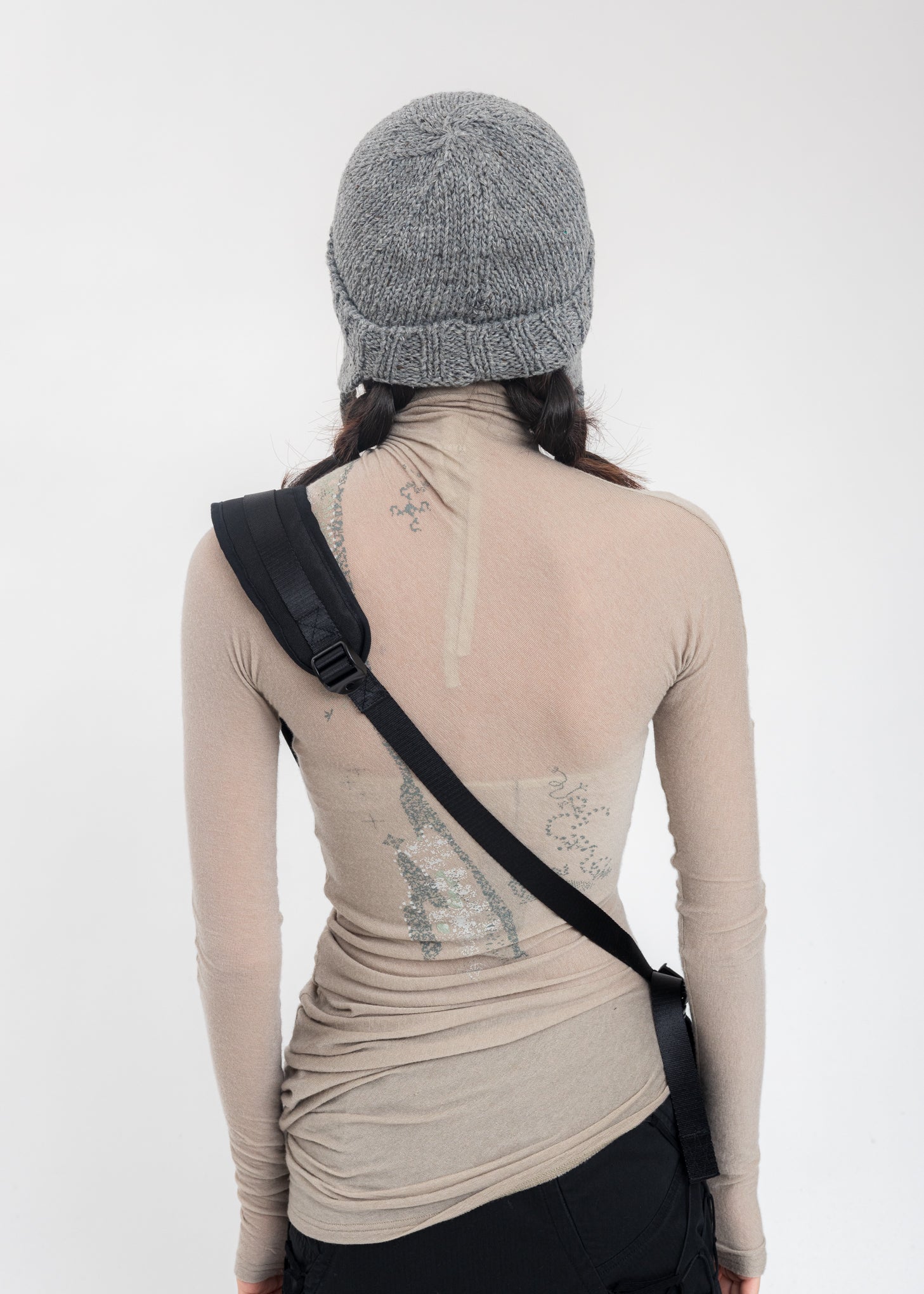 Grey Wool Tassel Cap - Image 3