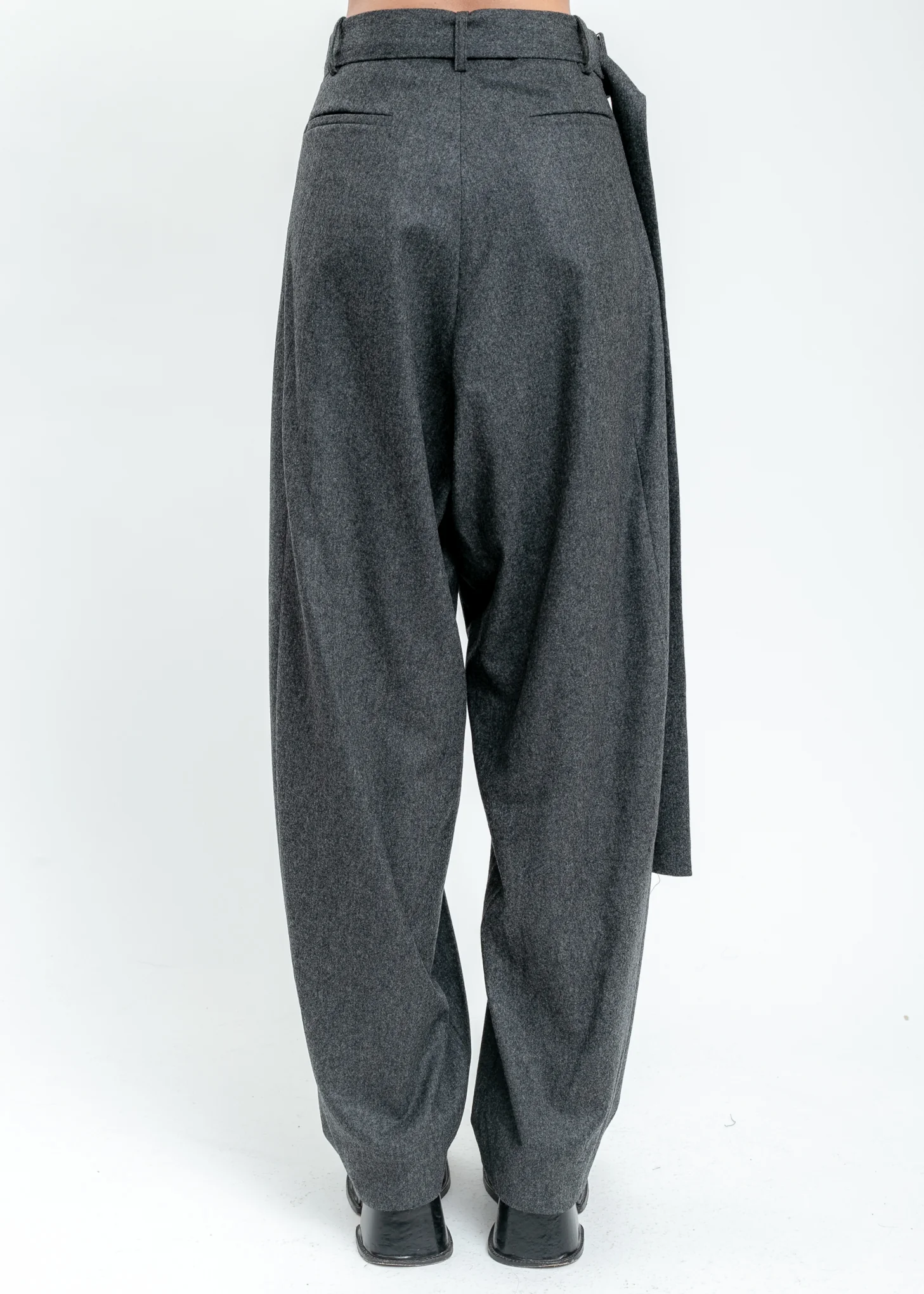 Grey Wool Wide Pants - Image 3