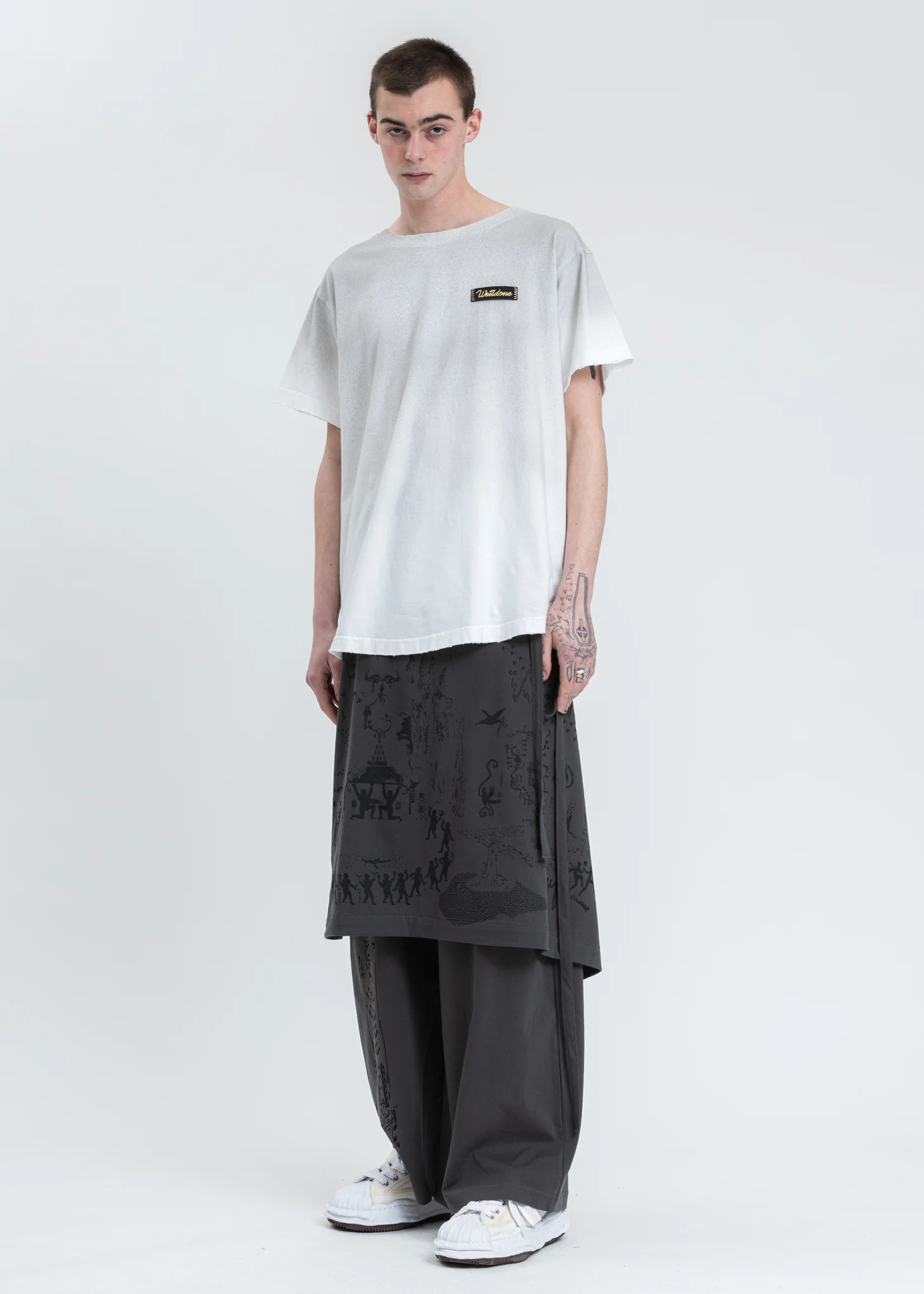 Grey Wrap Skirt Pants - Image 5