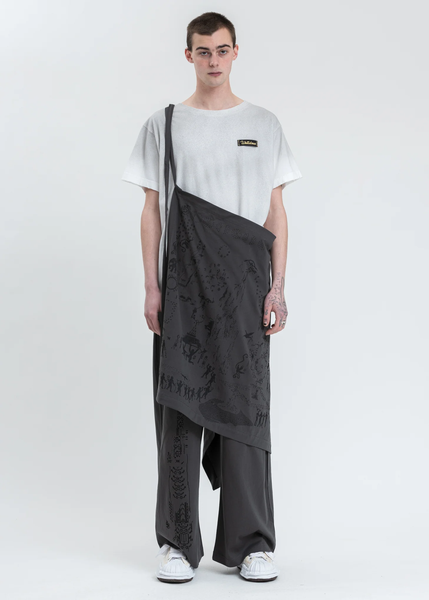 Grey Wrap Skirt Pants - Image 6