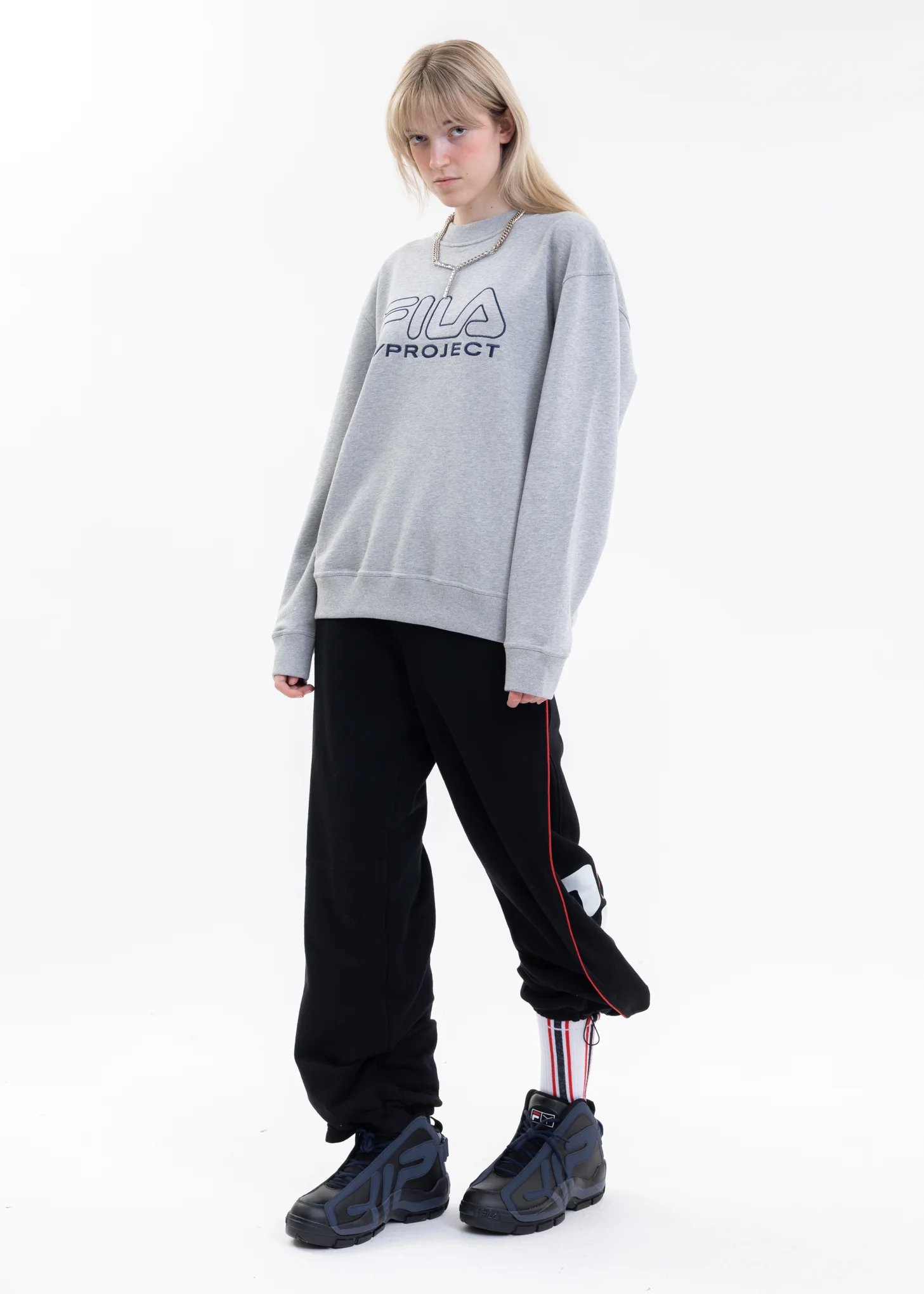 Grey Y/PROJECT X FILA THREE COLLAR Sweater - Image 7