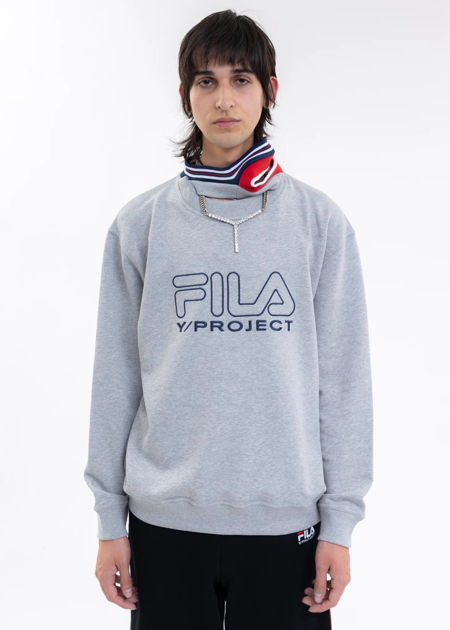 Grey Y/PROJECT X FILA THREE COLLAR Sweater