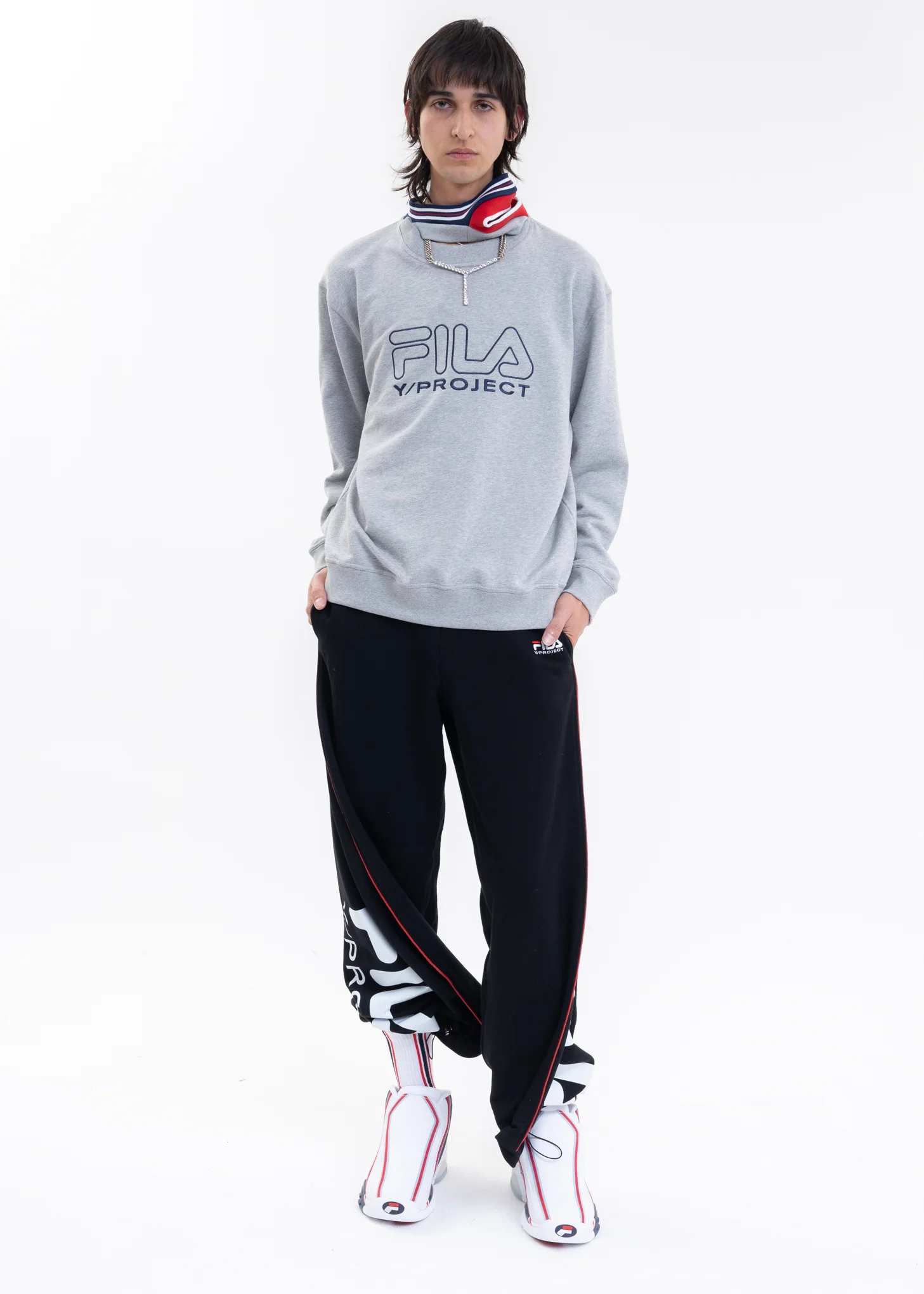 Grey Y/PROJECT X FILA THREE COLLAR Sweater - Image 6