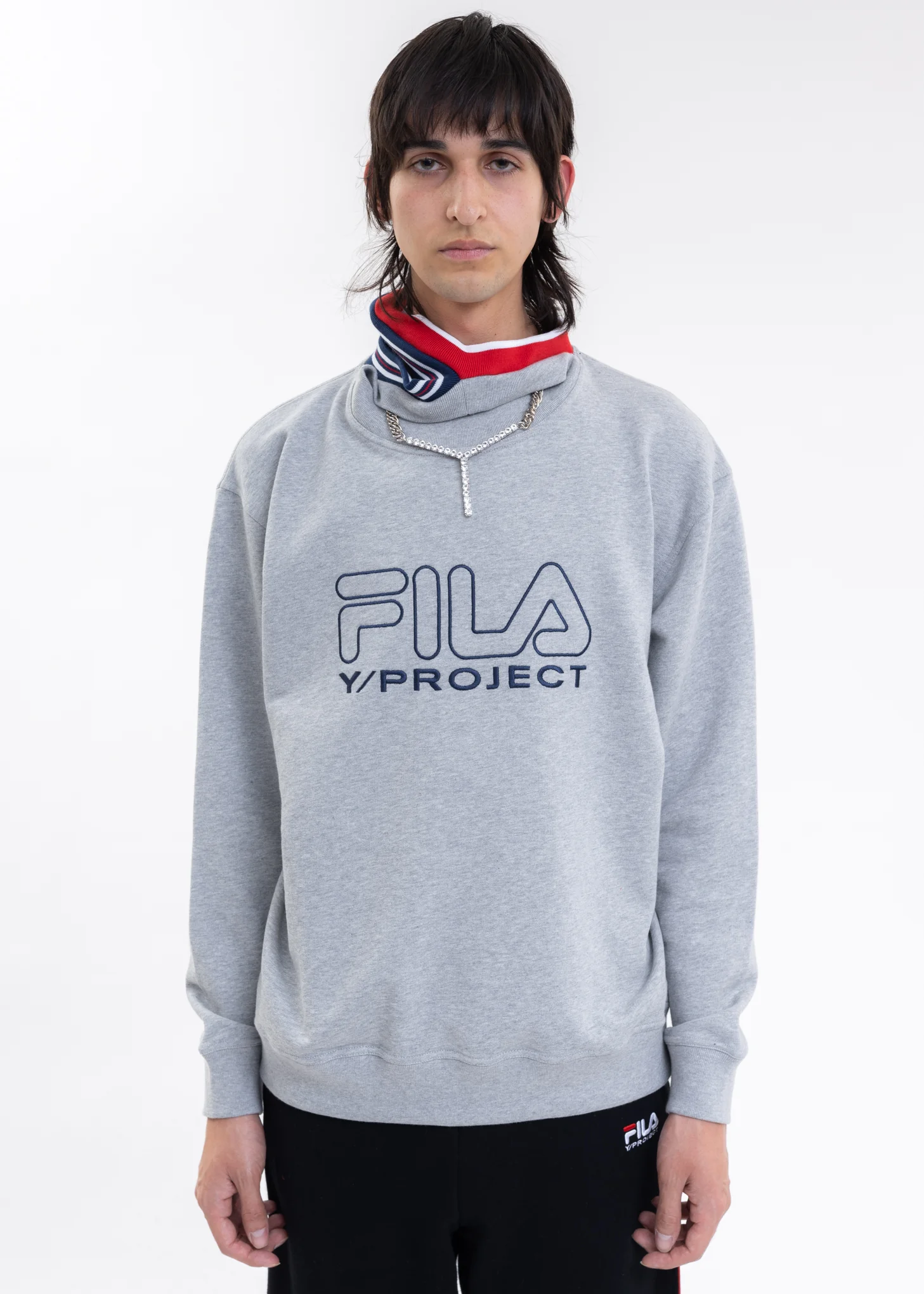 Grey Y/PROJECT X FILA THREE COLLAR Sweater - Image 7