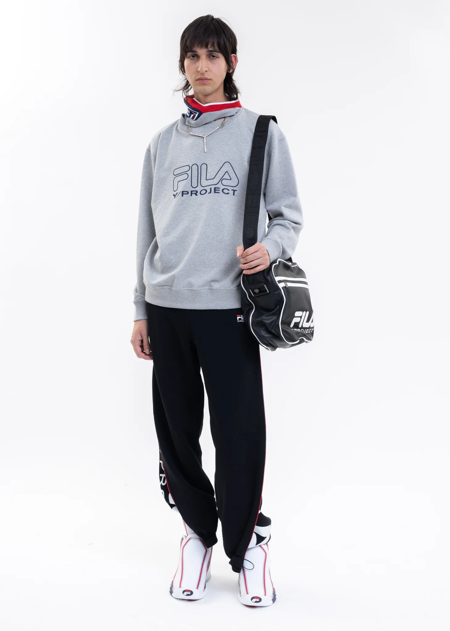 Grey Y/PROJECT X FILA THREE COLLAR Sweater - Image 8