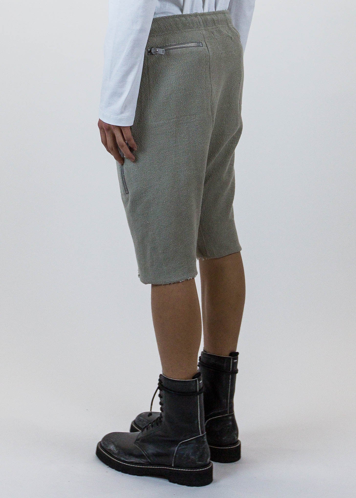Tan Zipper Drop Jog Shorts - Image 4