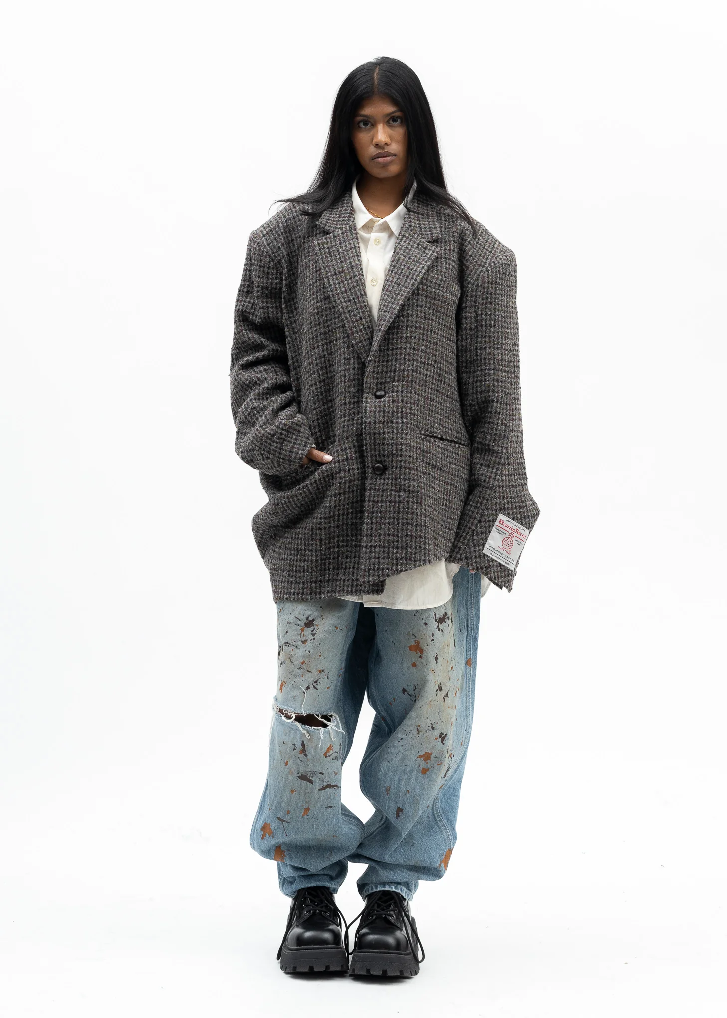 GREY ZOMBIE SILHOUETTE TAILOED JACKET - Image 5