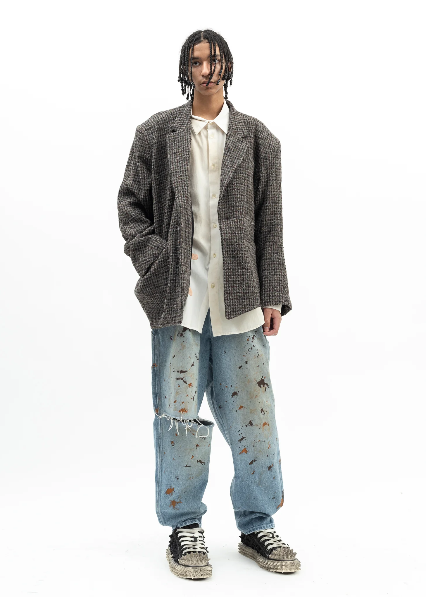 GREY ZOMBIE SILHOUETTE TAILOED JACKET - Image 8