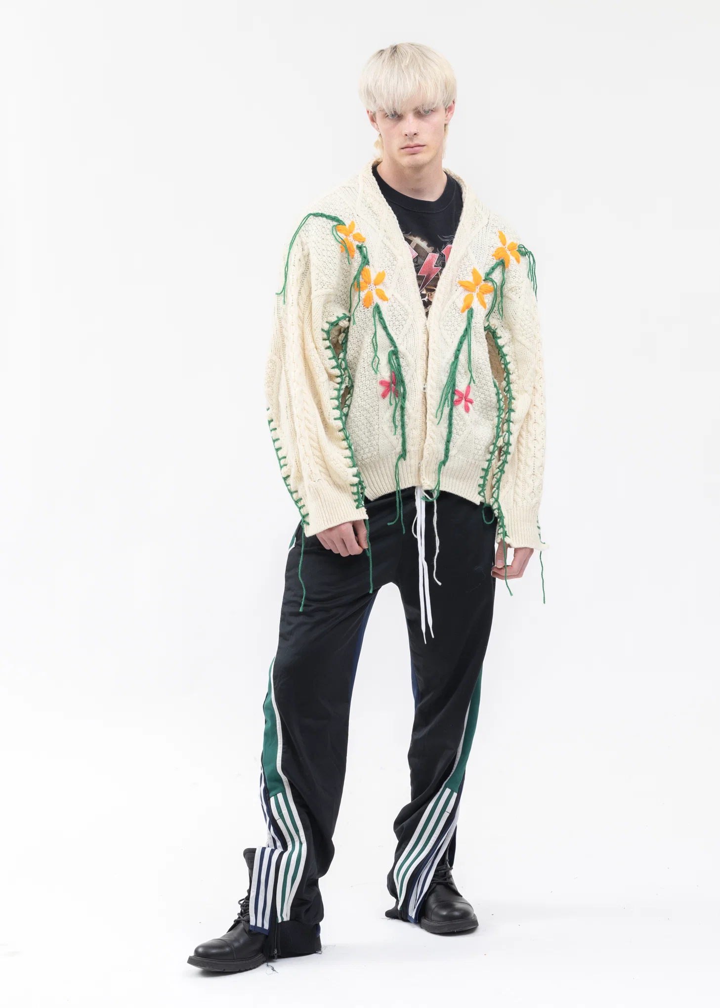 Hand Embroidery Fisherman Knit Cardigan -Style 1 - Image 5