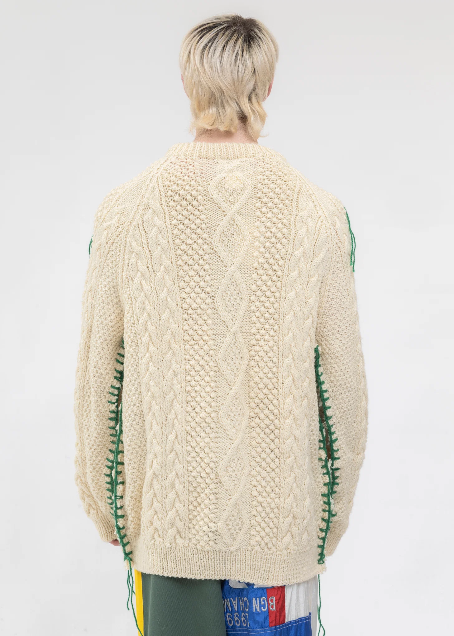 Hand Embroidery Fisherman Knit Cardigan -Style 2 - Image 2