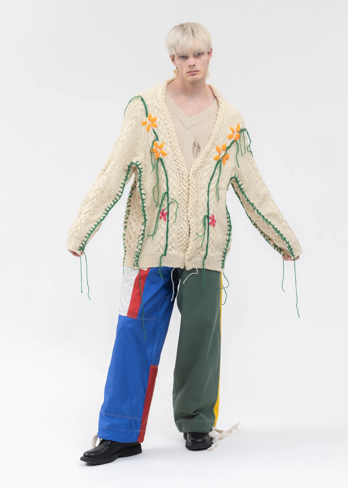 Hand Embroidery Fisherman Knit Cardigan -Style 2 - Image 5