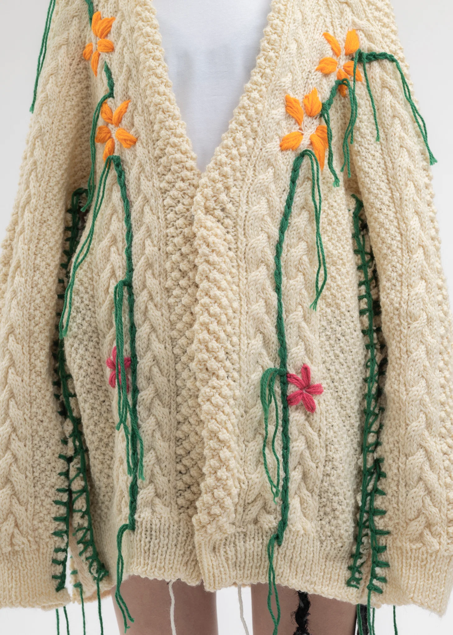 Hand Embroidery Fisherman Knit Cardigan -Style 2 - Image 5