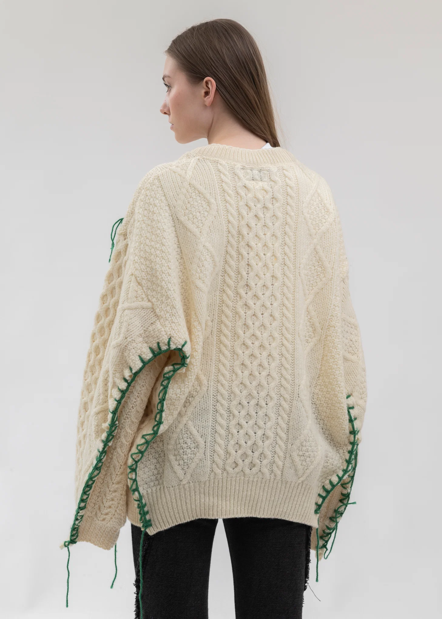 Hand Embroidery Fisherman Knit Cardigan -Style 1 - Image 5