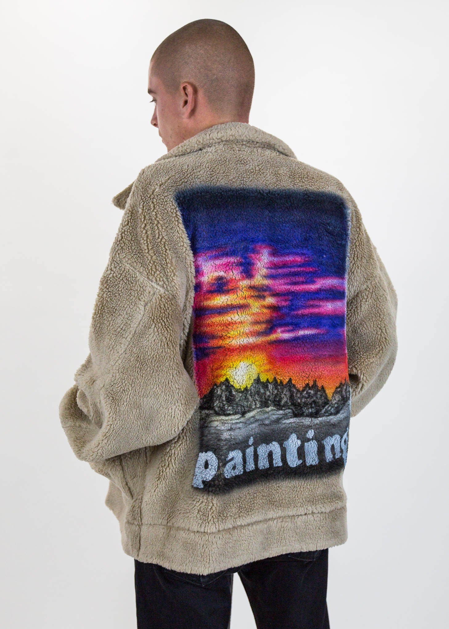 Hand Painted Fur Jacket - Image 2