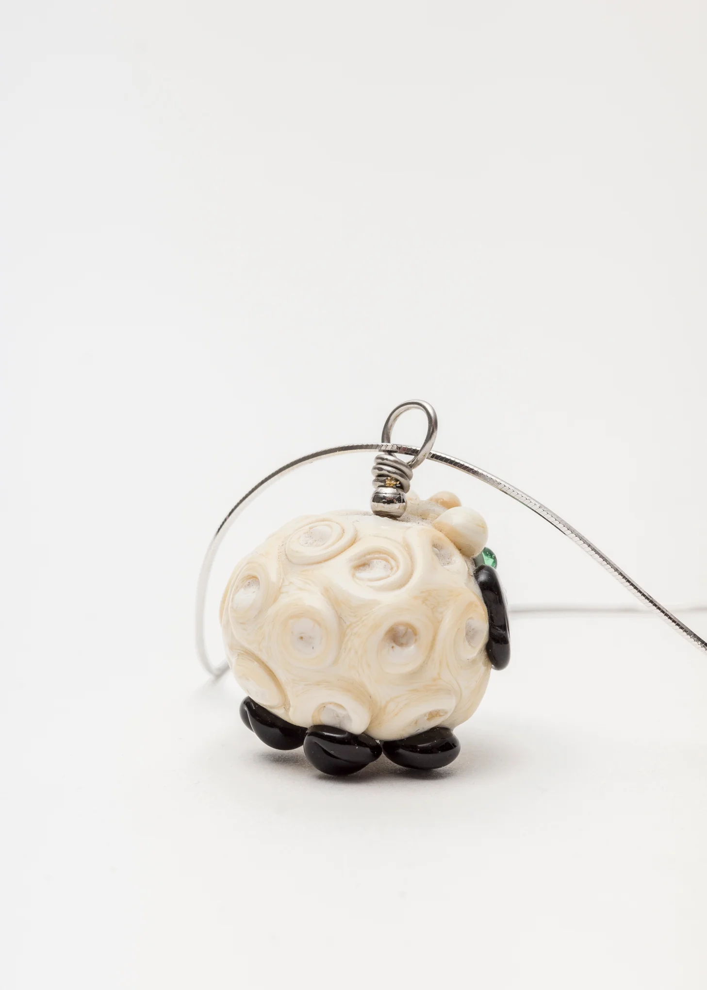 Handmade Glass Lamb 925 Silver Necklace - Image 3