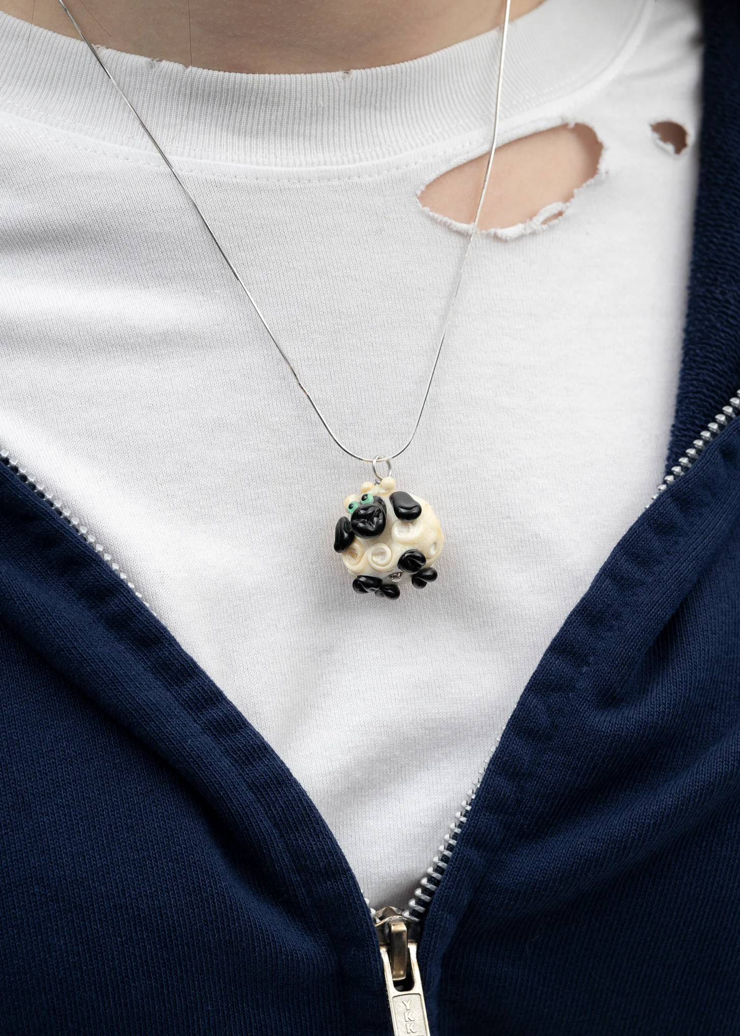 Handmade Glass Lamb 925 Silver Necklace - Image 6