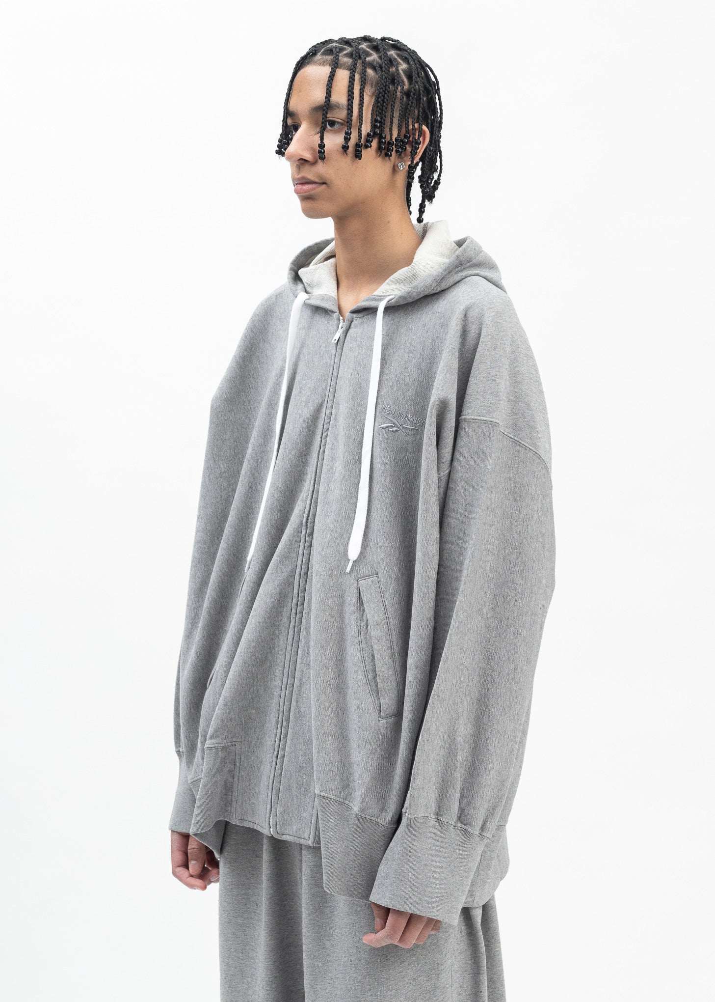 HED MAYNER X Reebok ZIPPED HOODIE GREY MELANGE - Image 3