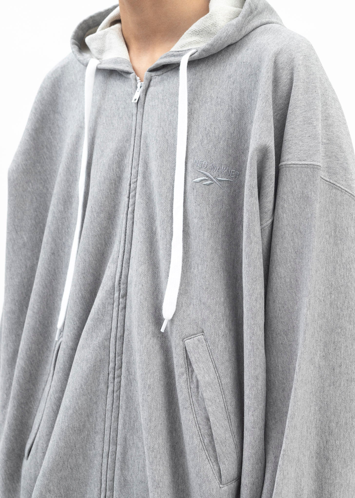 HED MAYNER X Reebok ZIPPED HOODIE GREY MELANGE - Image 4