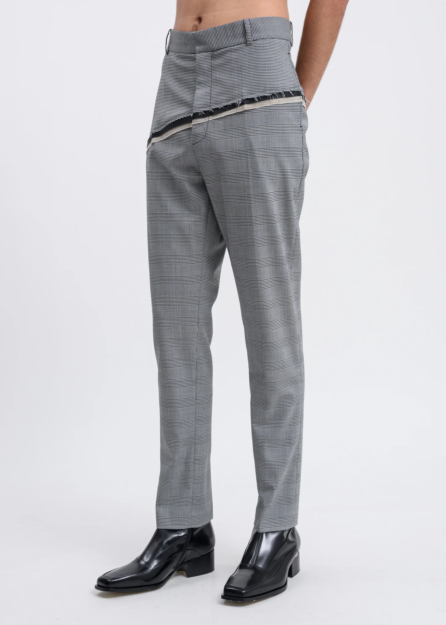 Houndstooth Check D'angelo Raw Trousers