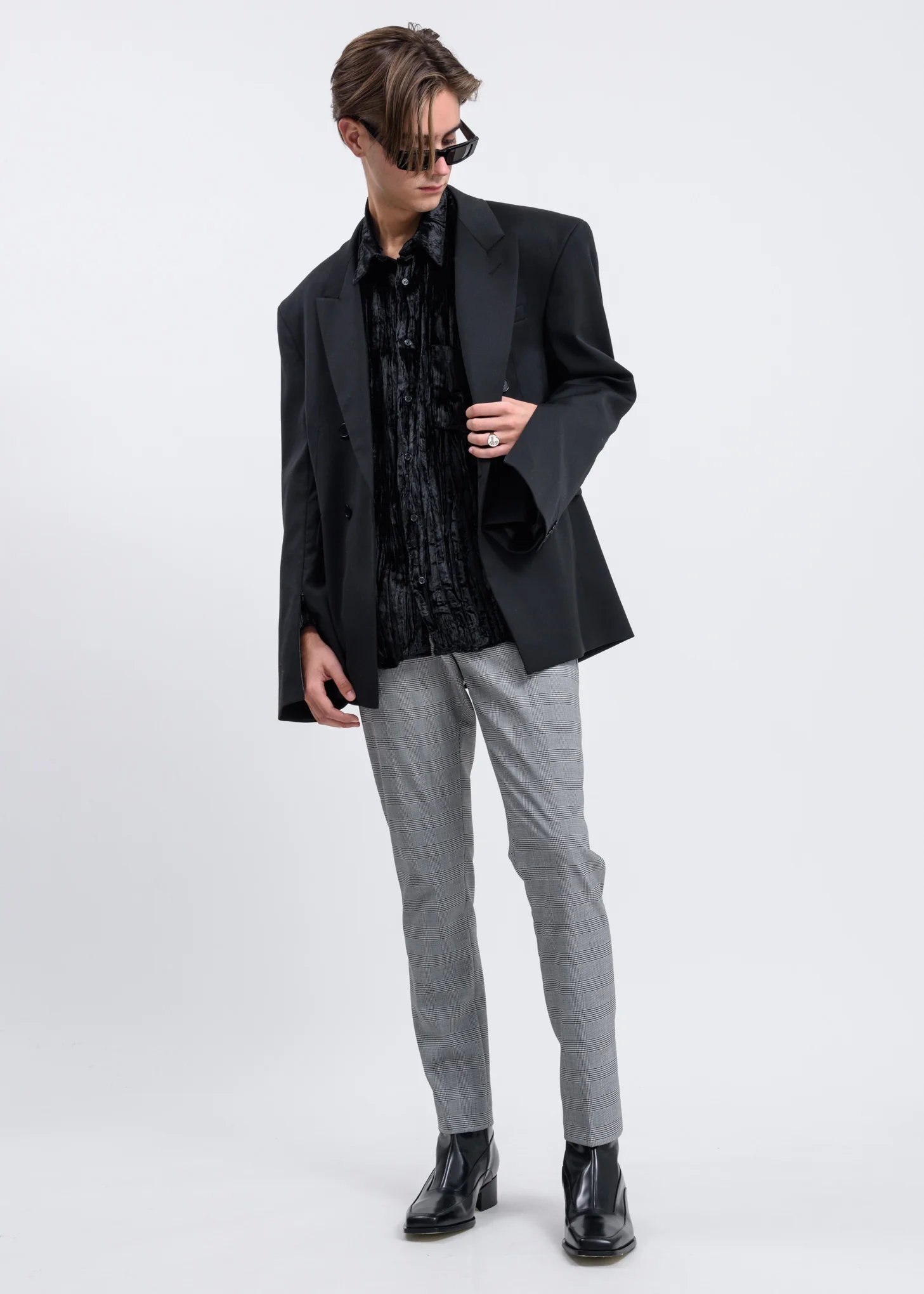 Houndstooth Check D'angelo Raw Trousers - Image 5