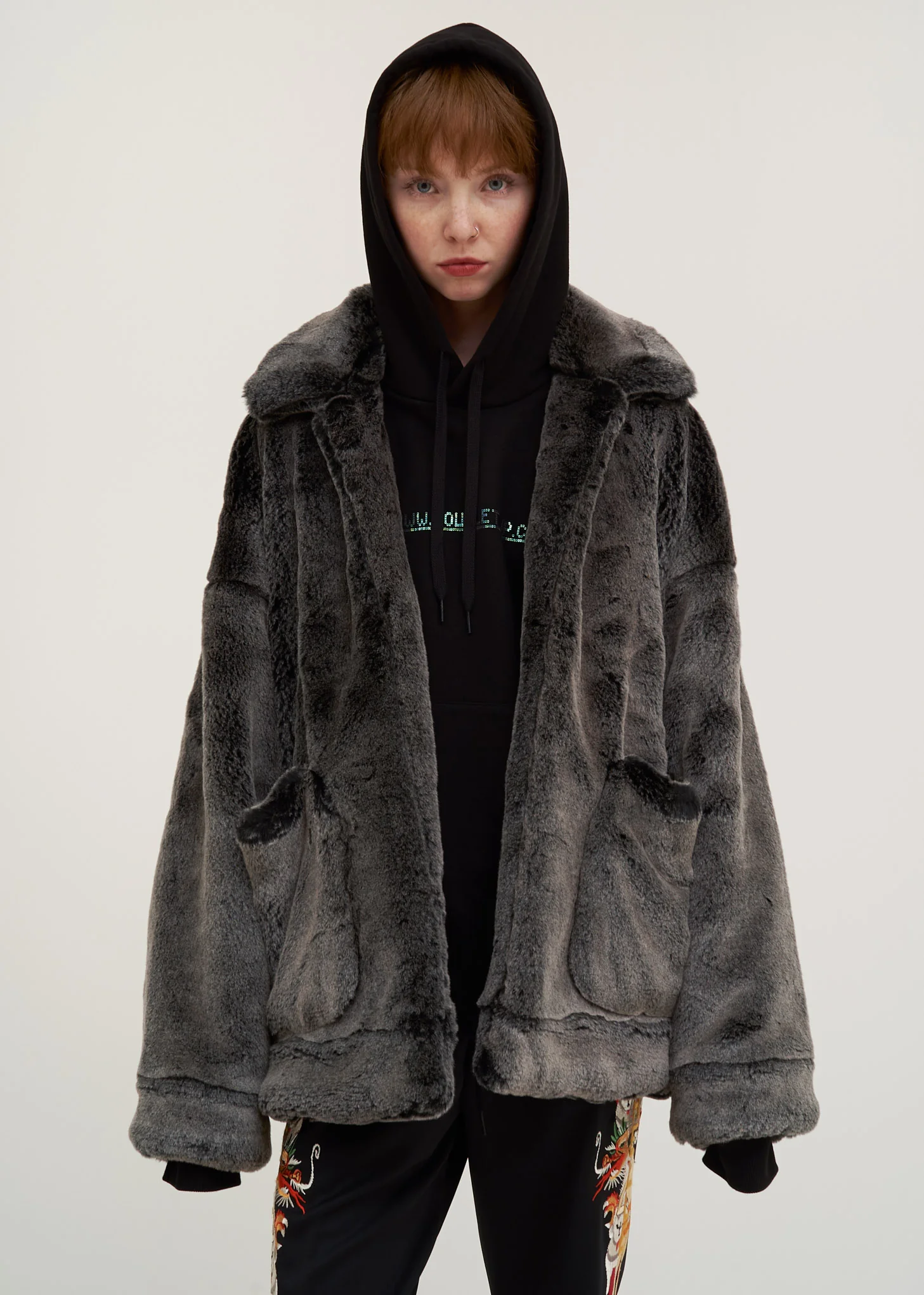 Husky Animal Painted Fur Jacket - Image 3
