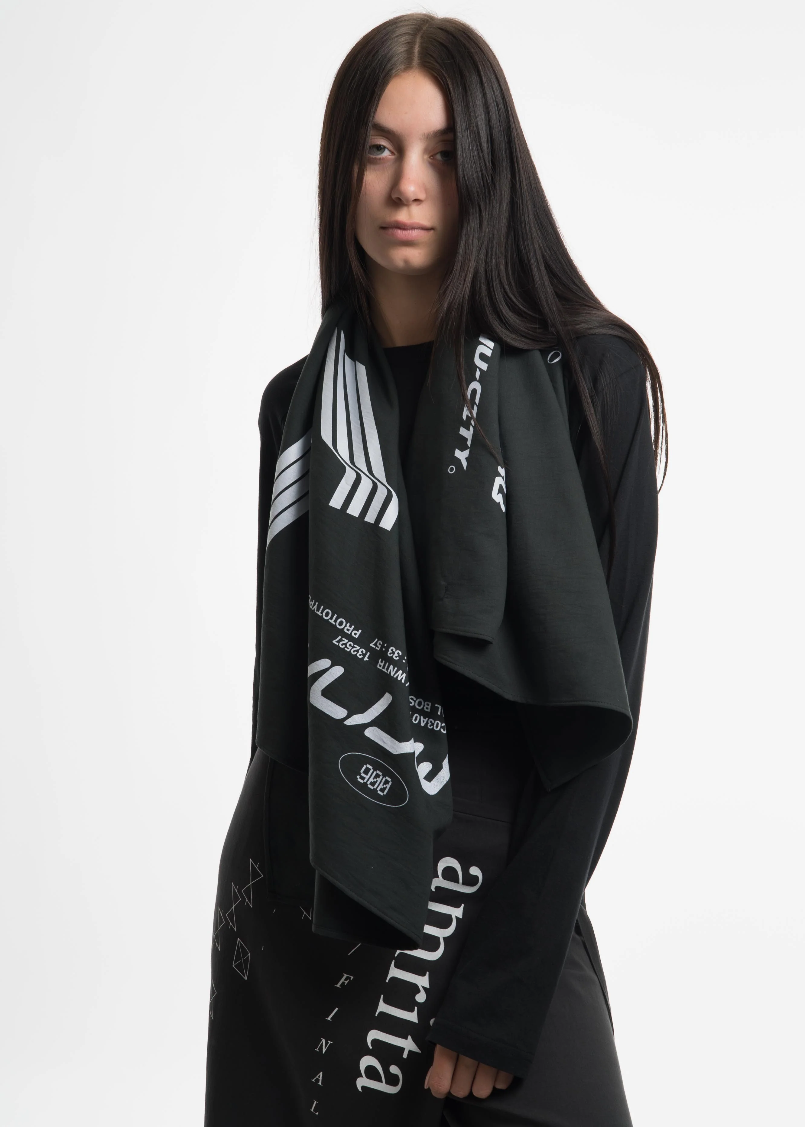 Black "Amrita" Scarf - Image 3