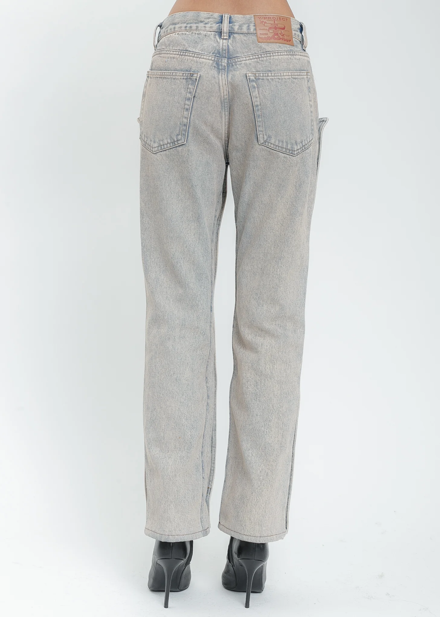 Ice Blue Button Panel Jeans - Image 4