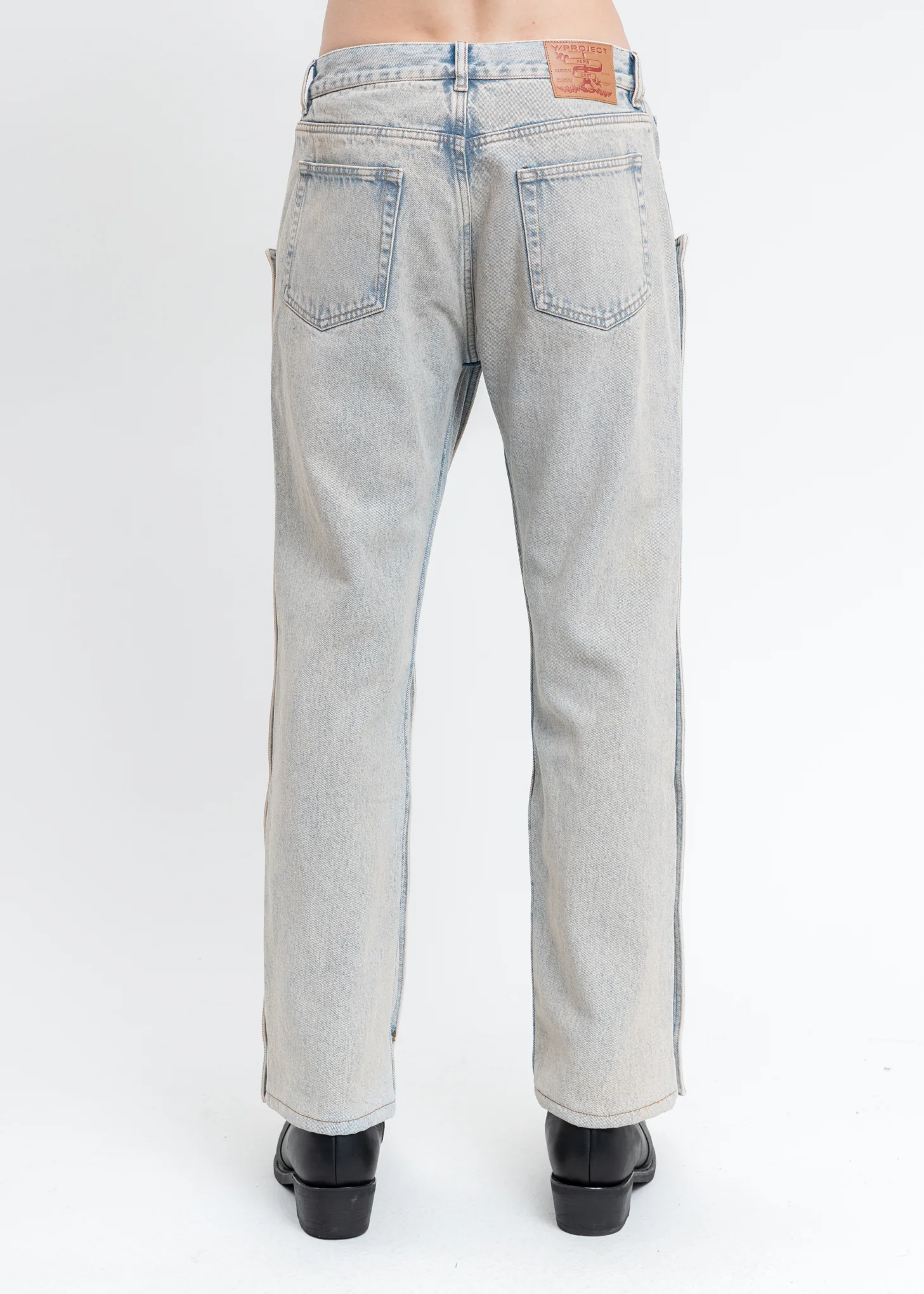 Ice Blue Button Panel Jeans - Image 4