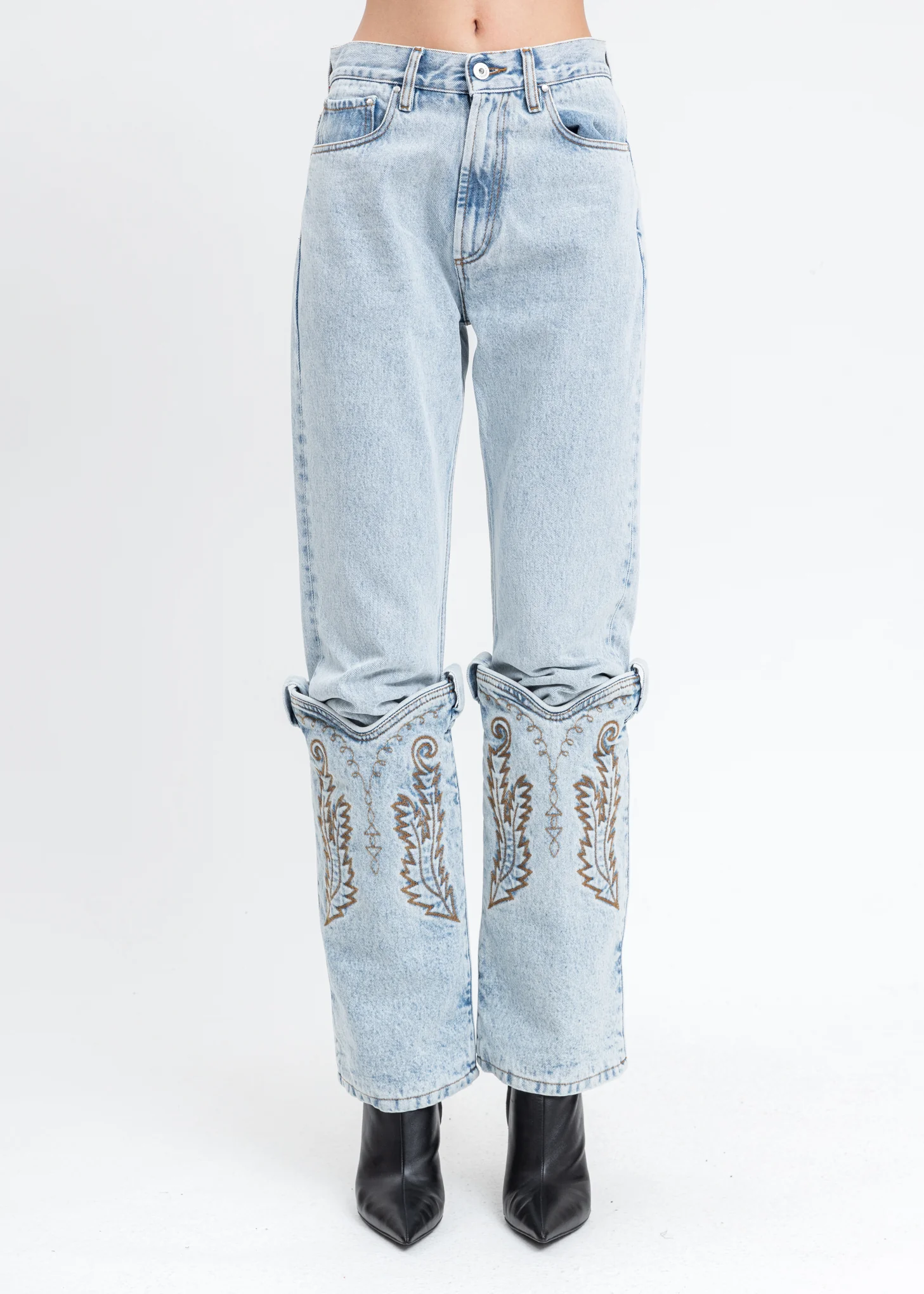 Ice Blue Cowboy Cuff Jeans