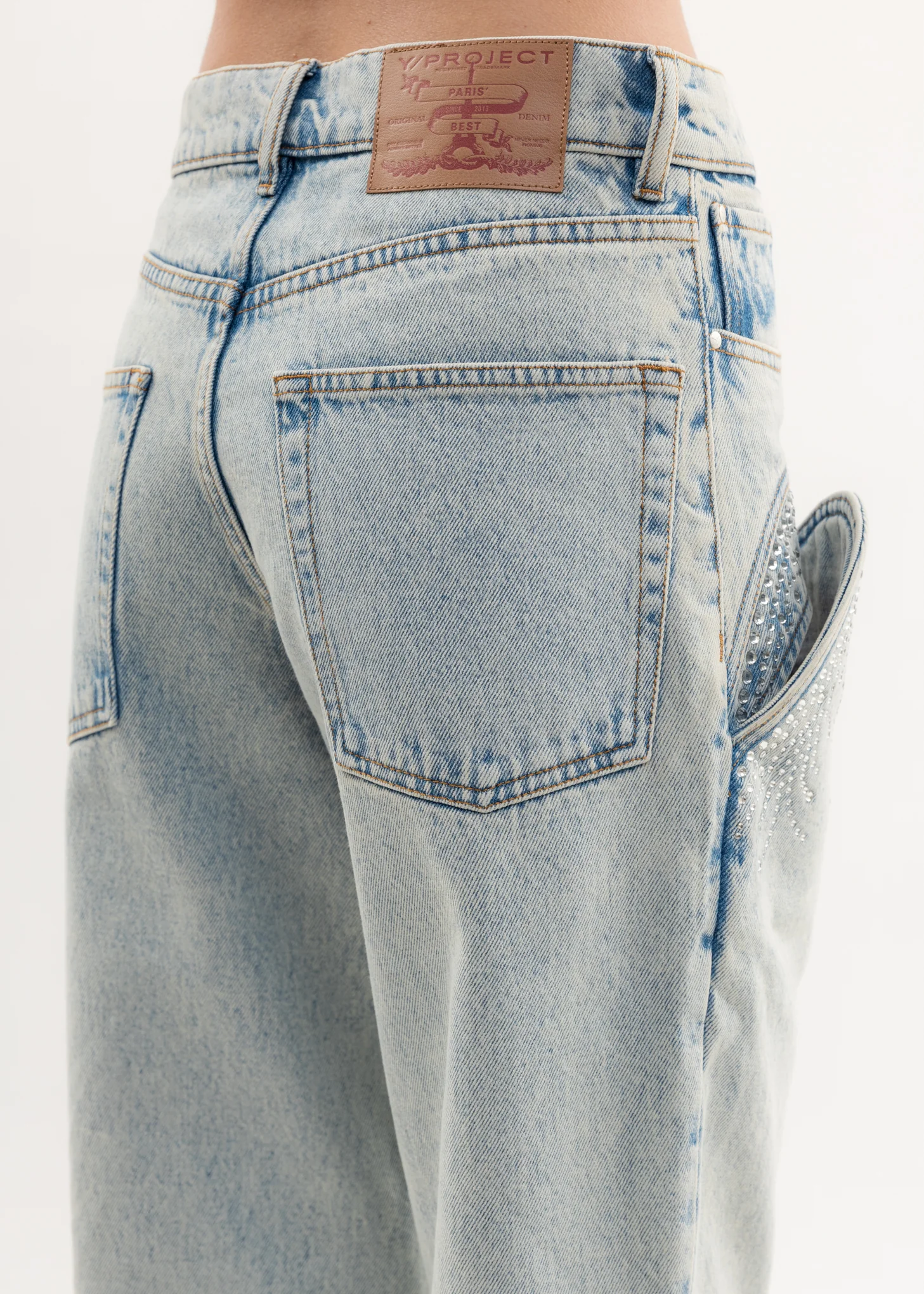 Ice Blue CUT OUT RHINESTONE Jeans - Image 7