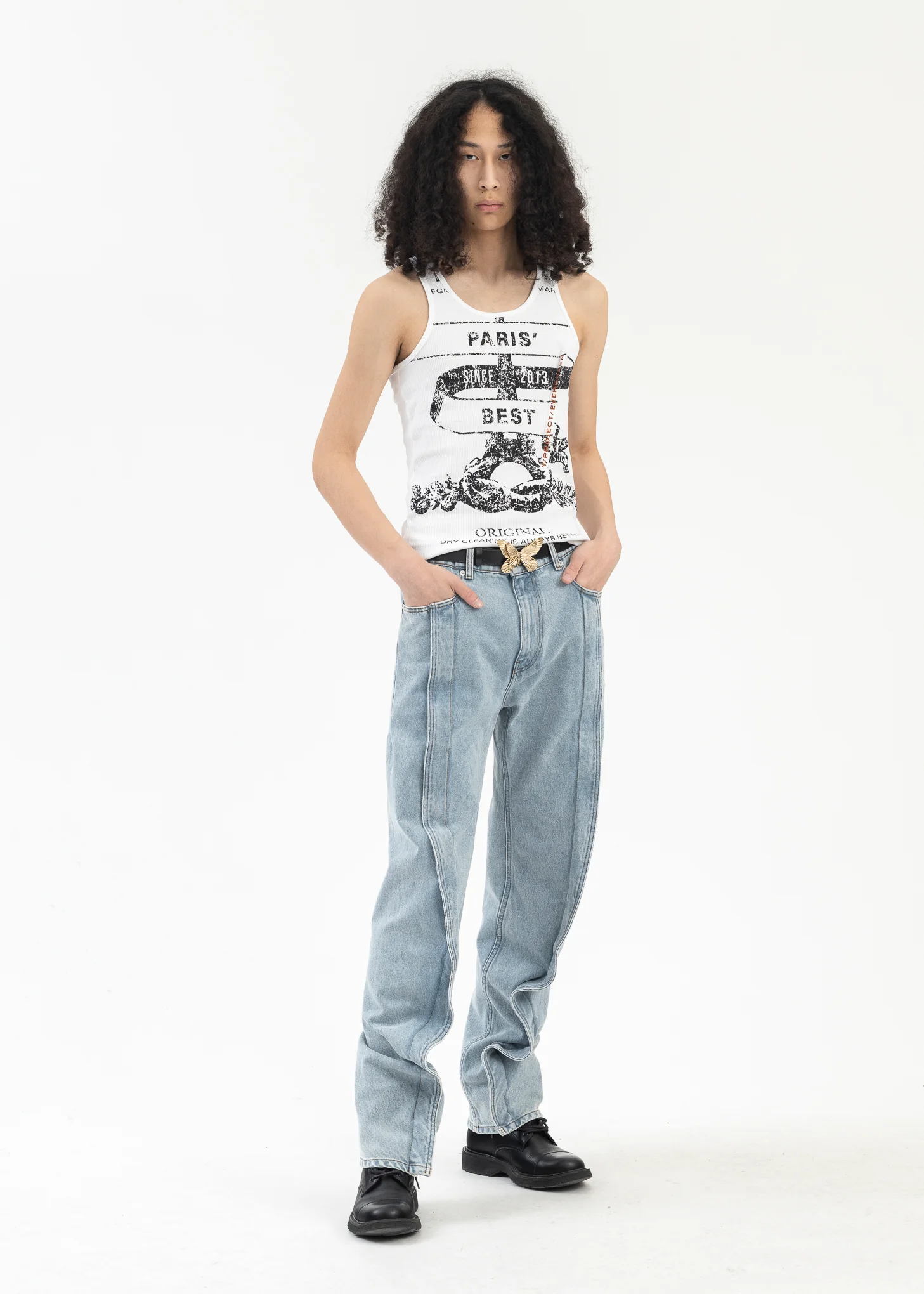 ICE BLUE EVERGREEN BANANA SLIM JEANS - Image 5