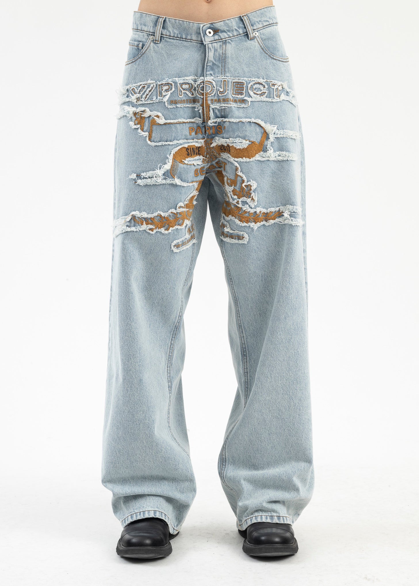 ICE BLUE EVERGREEN PARIS' BEST PATCH JEANS