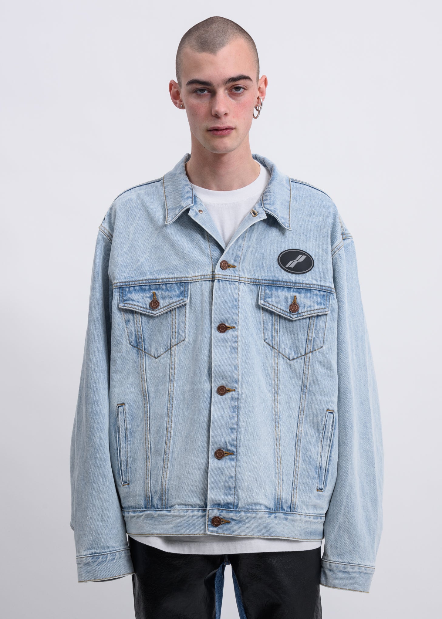 Ice Blue Oversized Denim Jacket