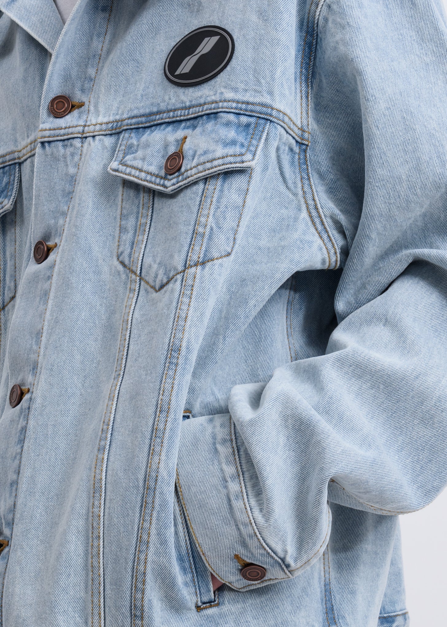 Ice Blue Oversized Denim Jacket - Image 5