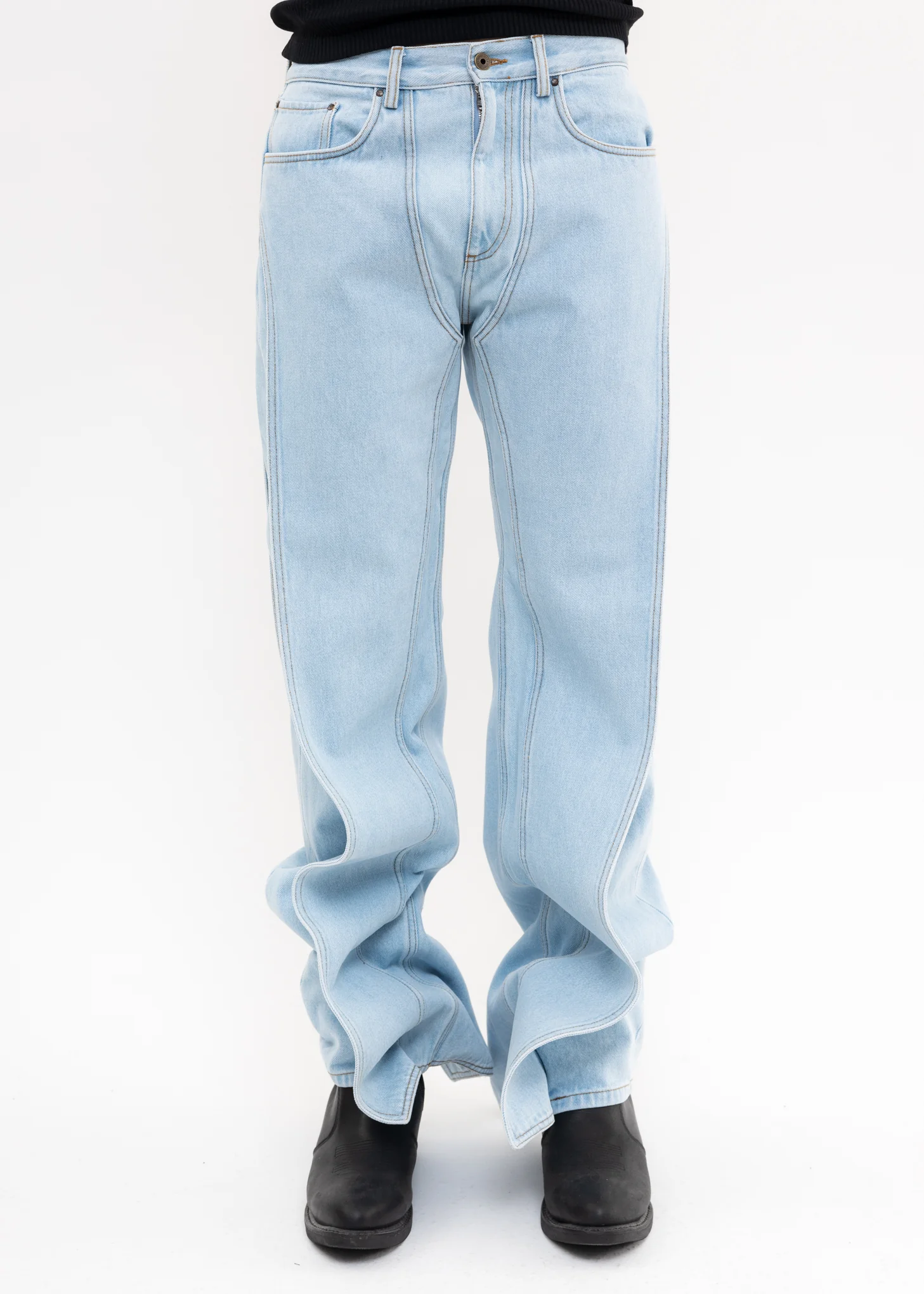 Ice Blue Panel Jeans