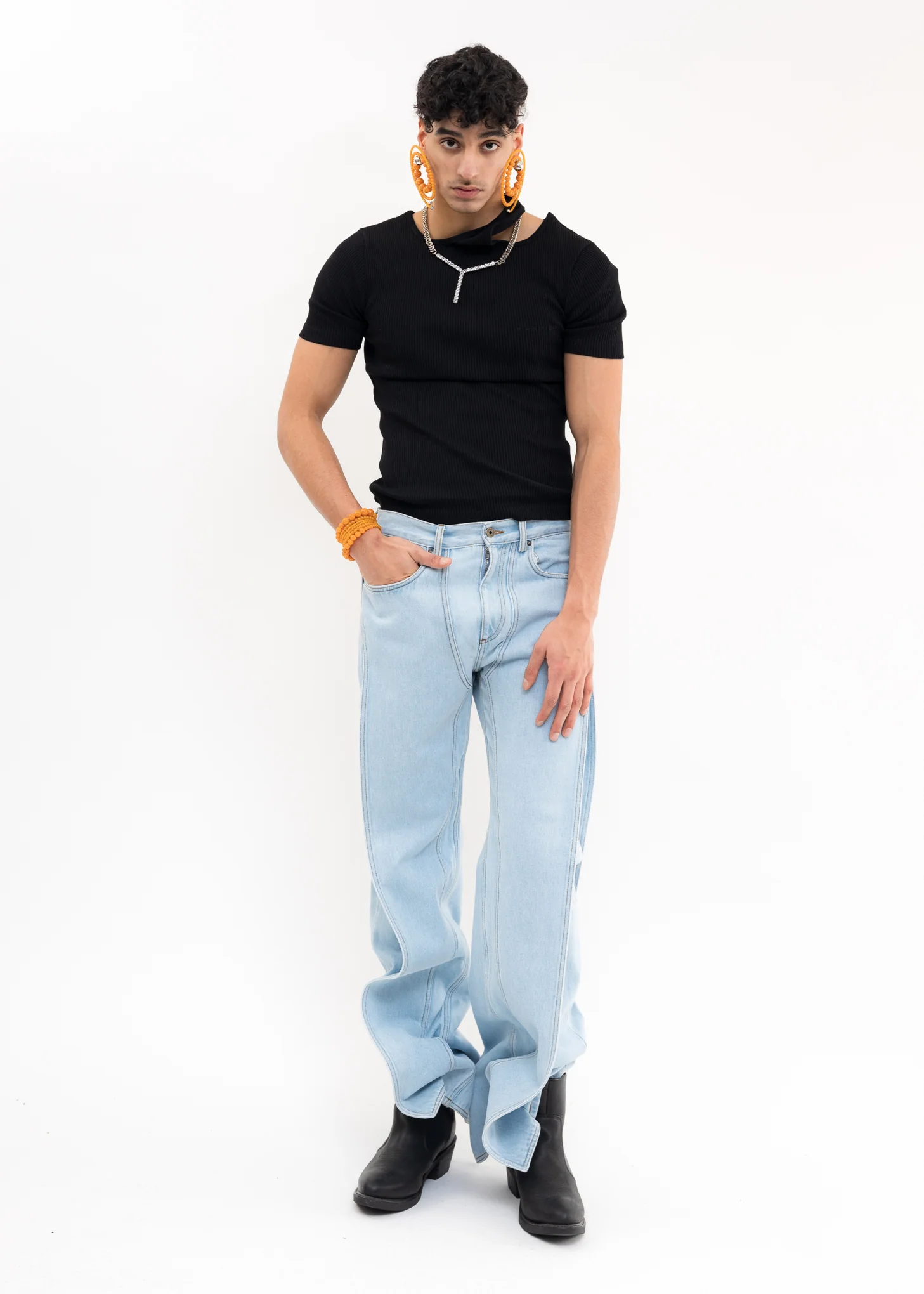 Ice Blue Panel Jeans - Image 5